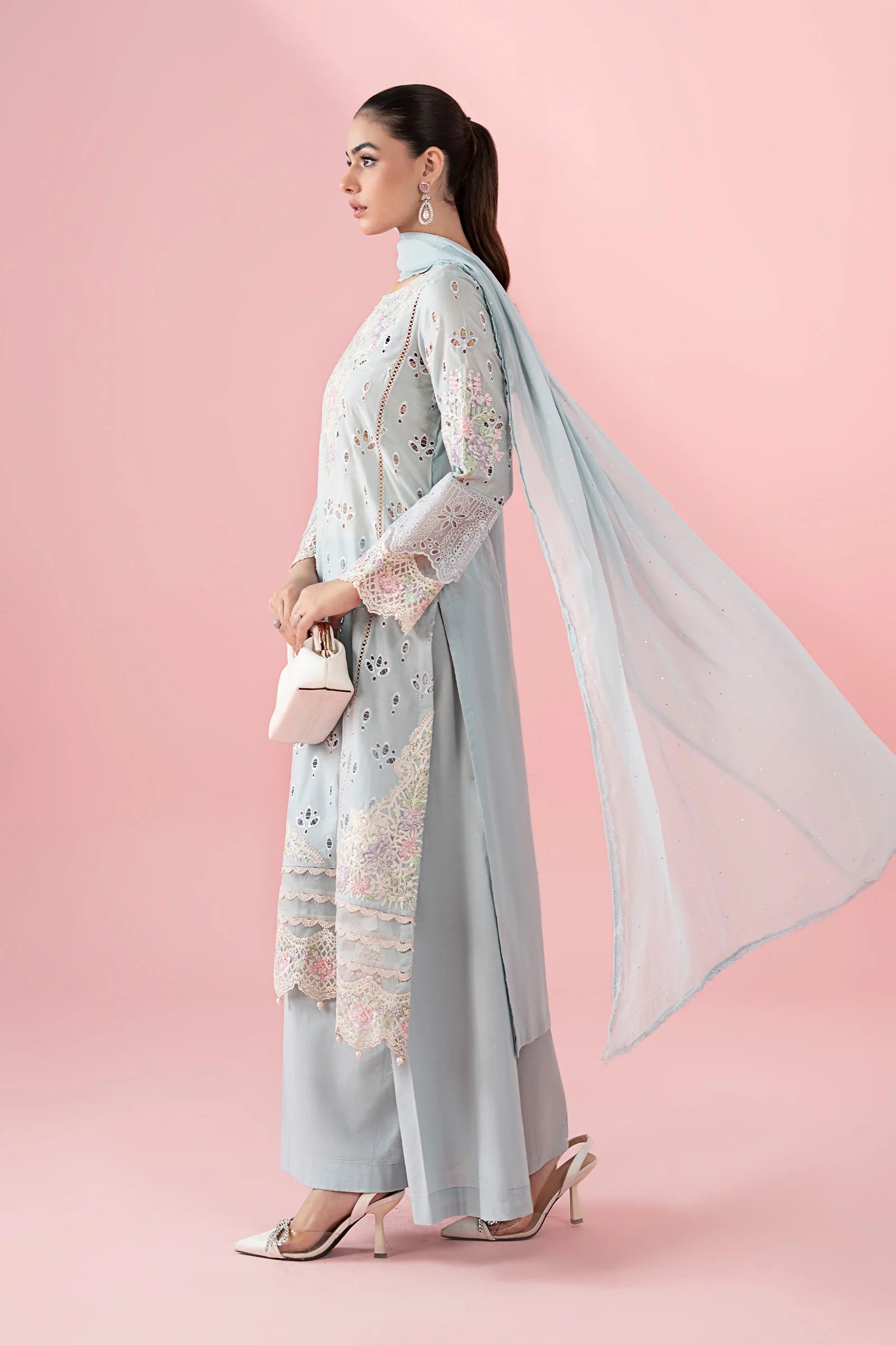 Maria B 3Pc Embroidered Law Suit DW-EA25-15 Blue gulbuy.com