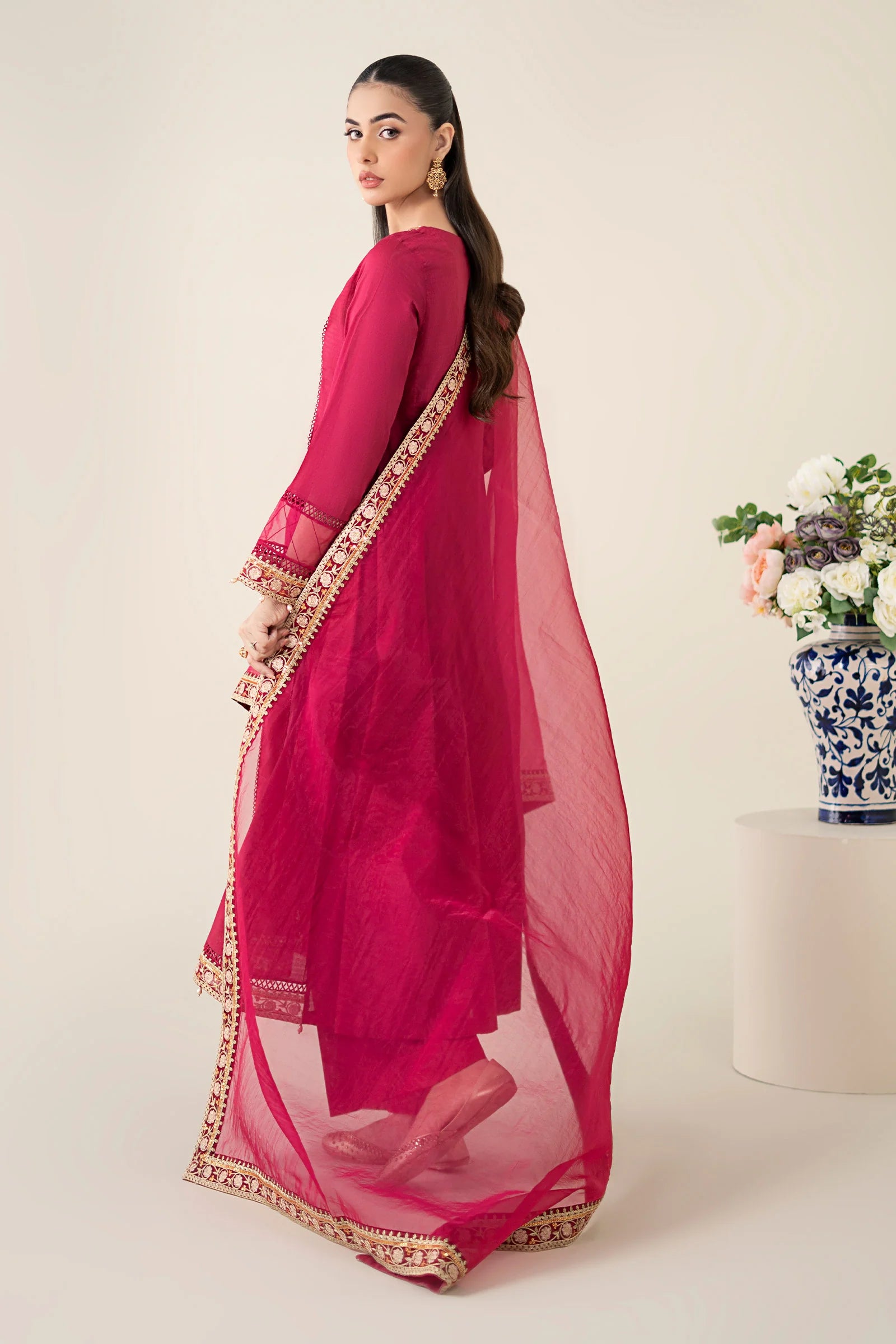 Maria B 3Pc Embroidered Dobby Suit DW-EA25-40 gulbuy.com