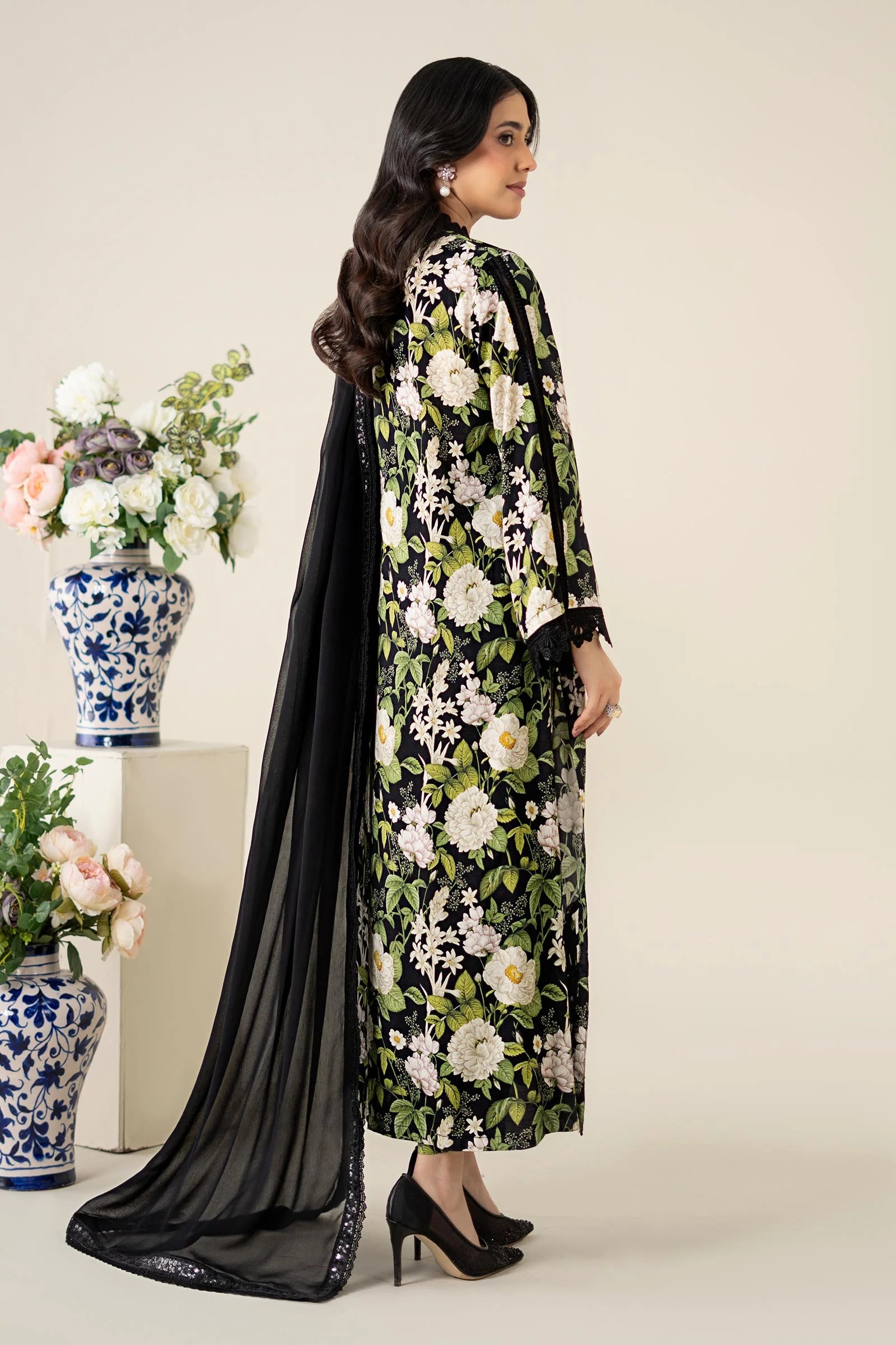 Maria B 3Pc Embroidered Raw Silk Suit DW-EA25-56 gulbuy.com