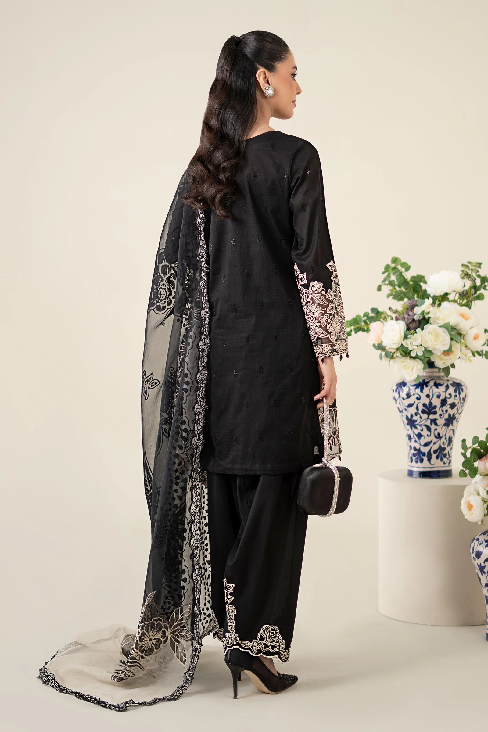Maria B 3Pc Embroidered Dobby Suit DW-EA25-67 gulbuy.com