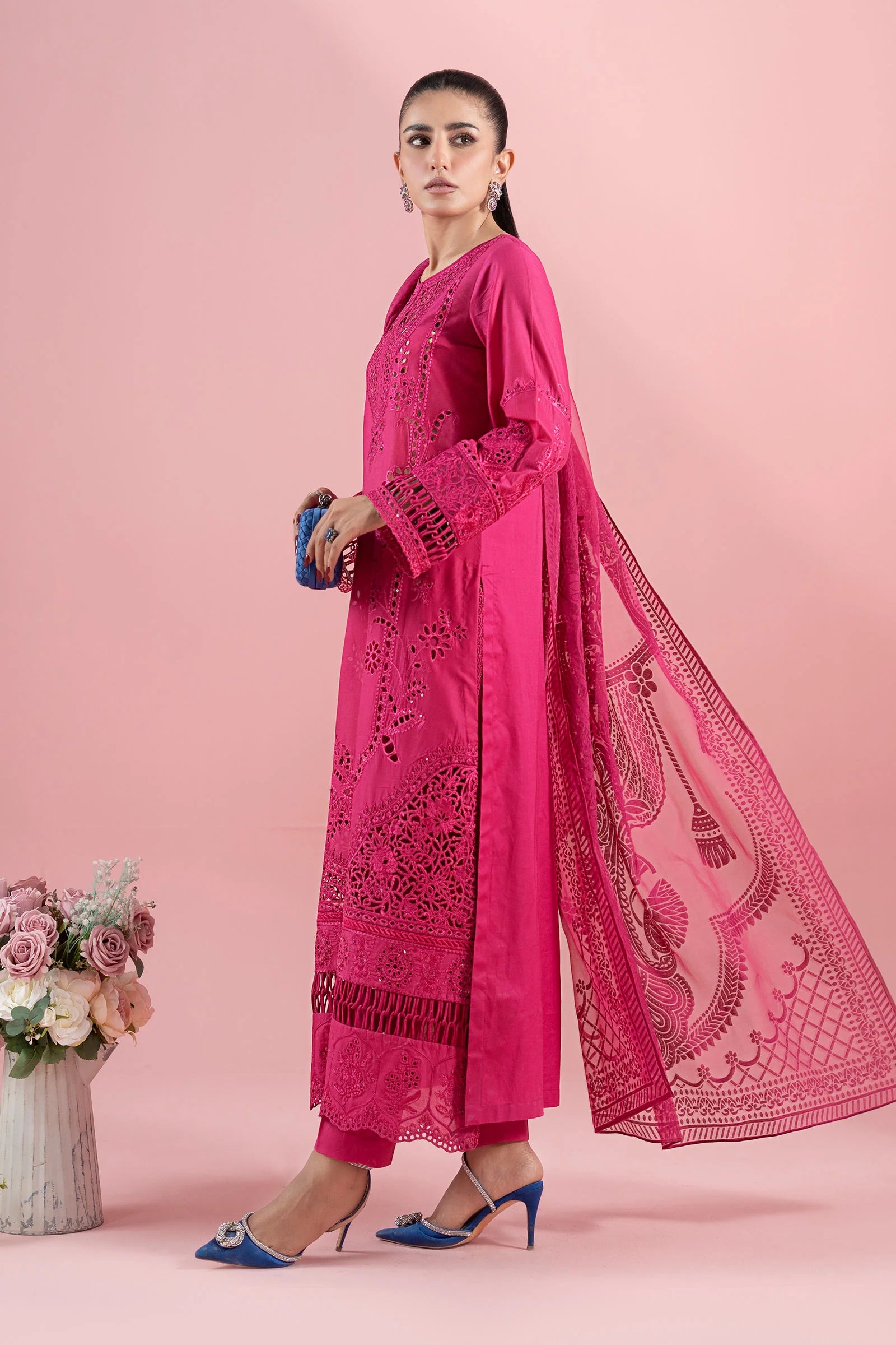 Maria B 3Pc Embroidered Lawn Suit DW-EA25-74-Pink gulbuy.com