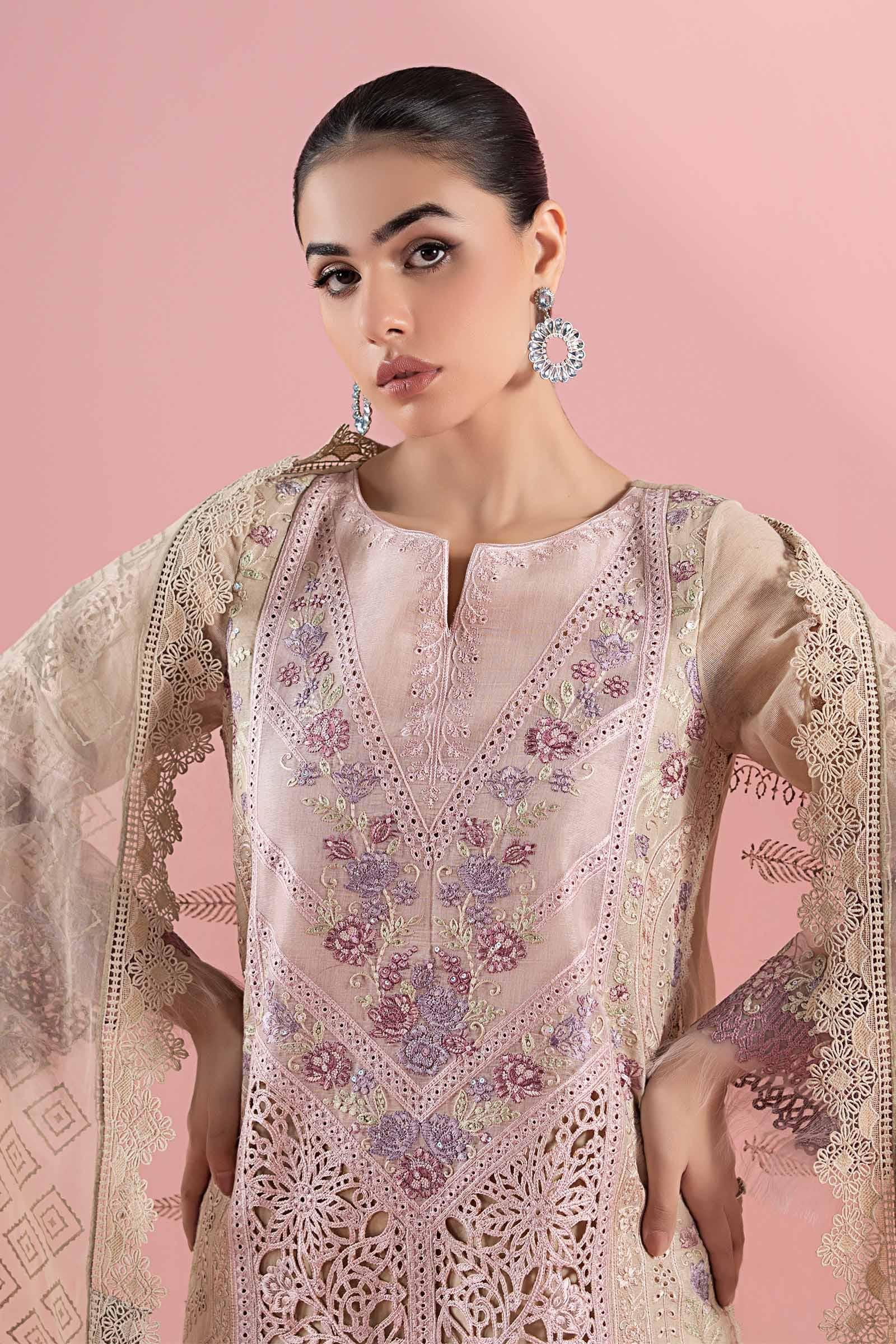 Maria B 3Pc Embroidered Lawn Suit DW-EA25-77 gulbuy.com