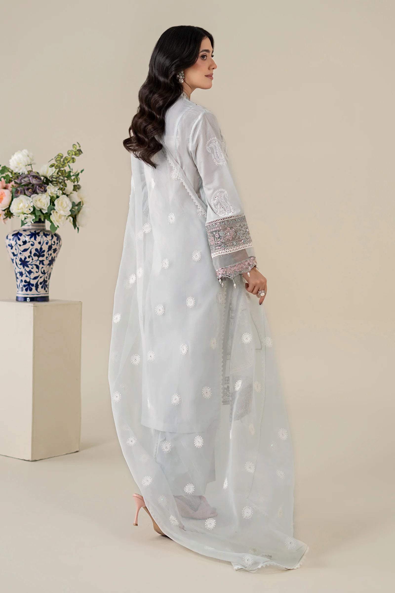 Maria B 3Pc Embroidered Law Suit DW-EA25-86 Sky Blue gulbuy.com