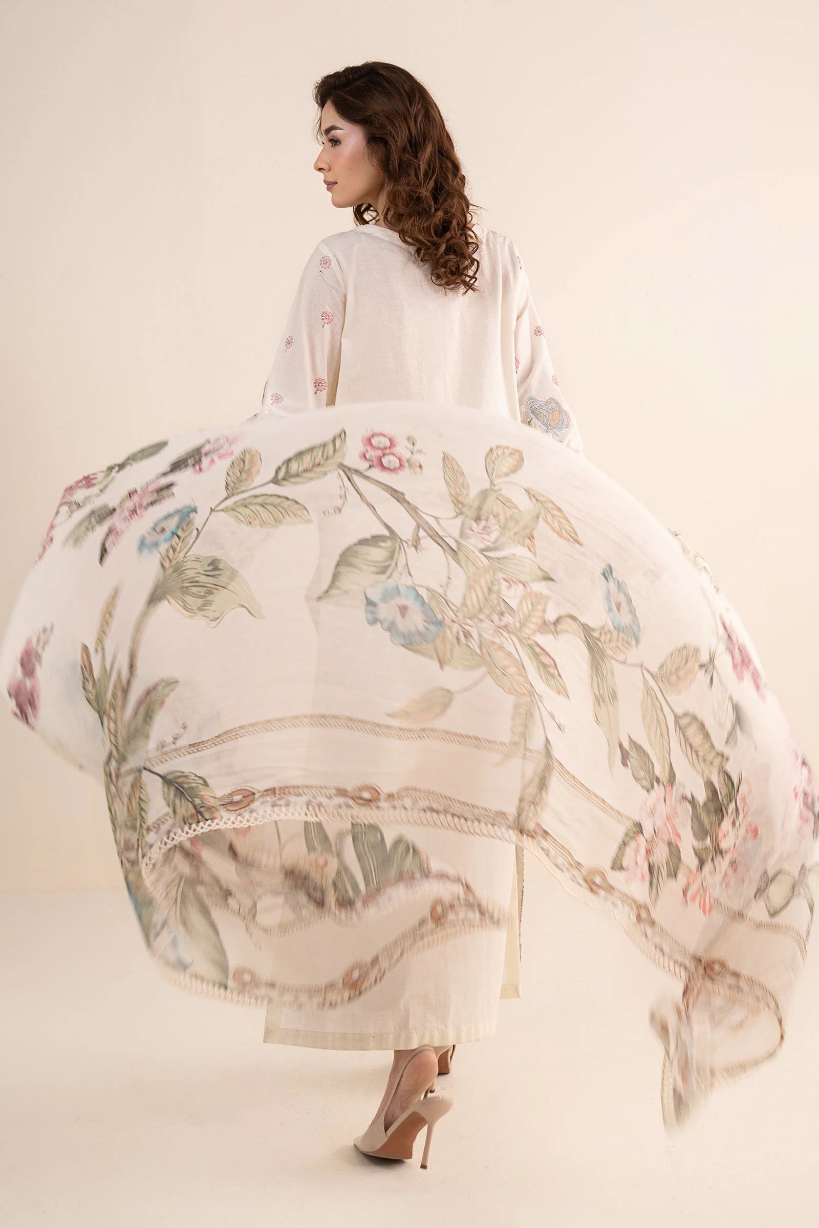 Maria B 3Pc Embroidered Lawn Suit DW-EA26-11-Off White
