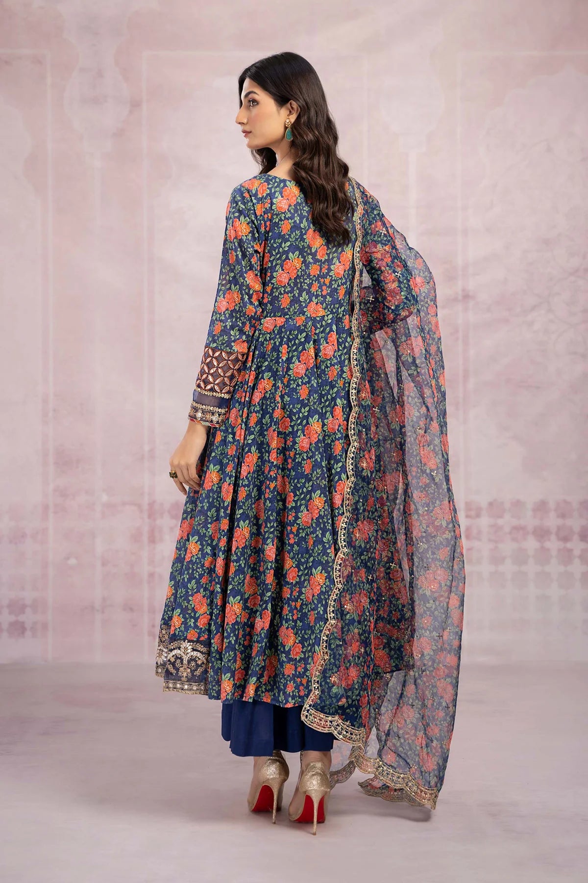 Maria B 3Pc Embroidered Lawn Suit DW-EF23-47R1 gulbuy.com