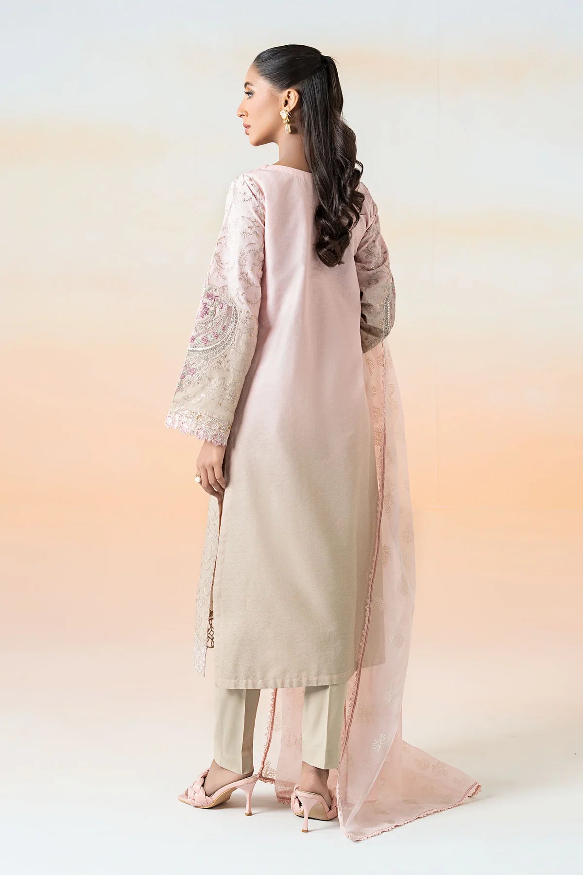 Maria B 3Pc Embroidered Jacquard Lawn Suit DW-EF25-13 gulbuy.com
