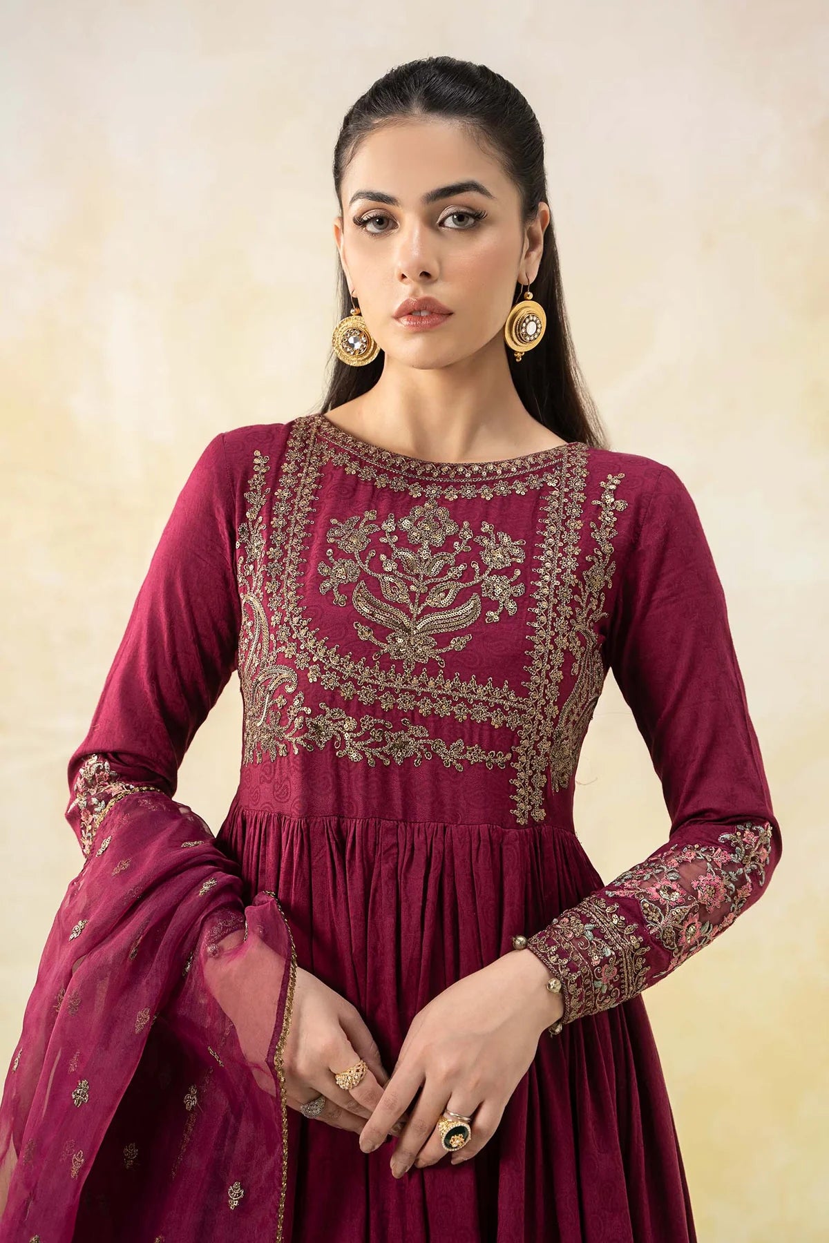 Maria B 3Pc Embroidered Jacquard Lawn Suit DW-EF25-43 gulbuy.com