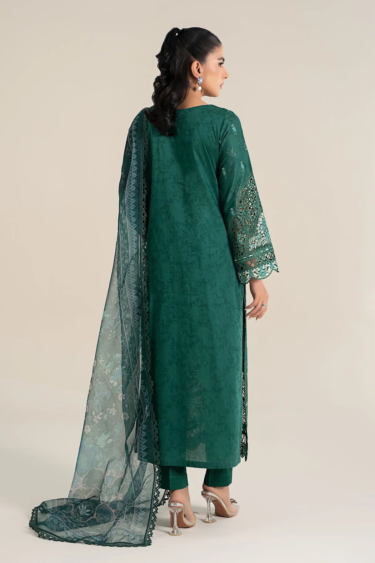 Maria B 3Pc Embroidered Jacquard Lawn Suit DW-EF25-47