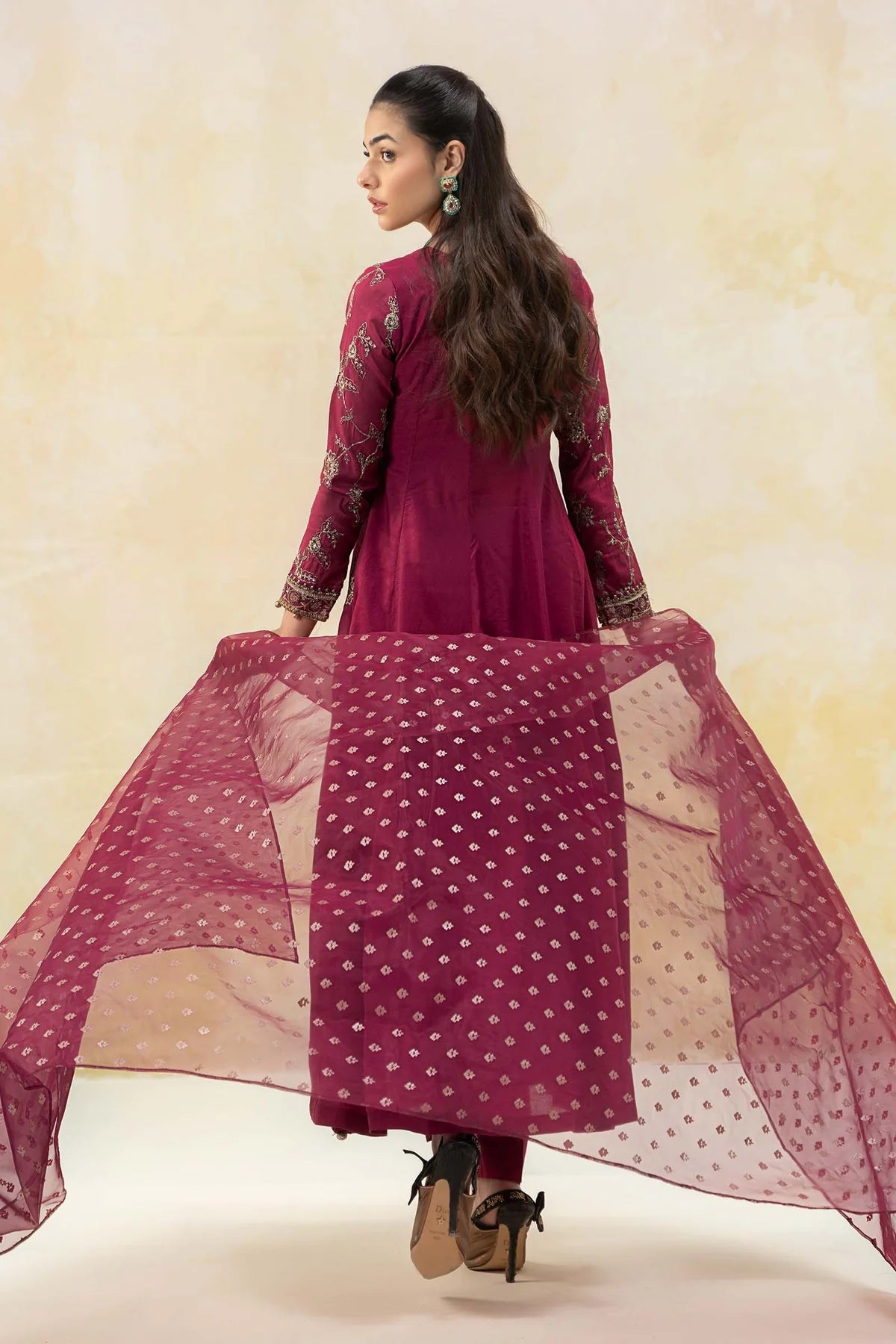 Maria B 3Pc Embroidered Paper Cotton Suit DW-EF25-78 gulbuy.com