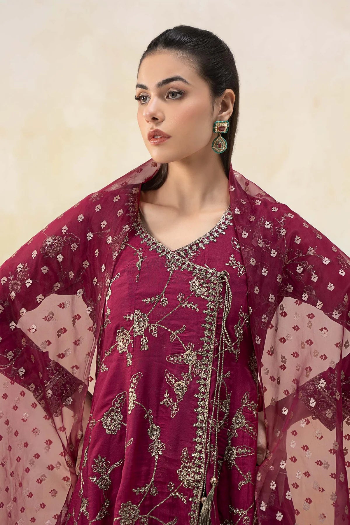 Maria B 3Pc Embroidered Paper Cotton Suit DW-EF25-78 gulbuy.com