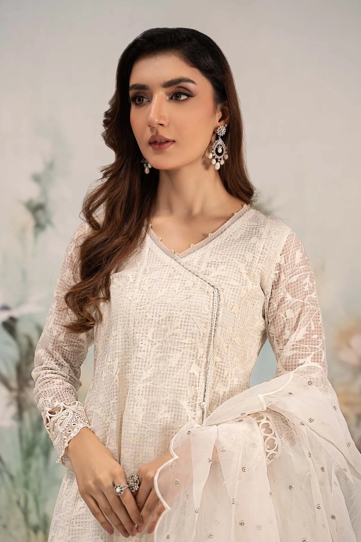 Maria B 3Pc Embroidered Organza Suit DW-EF25-101 gulbuy.com
