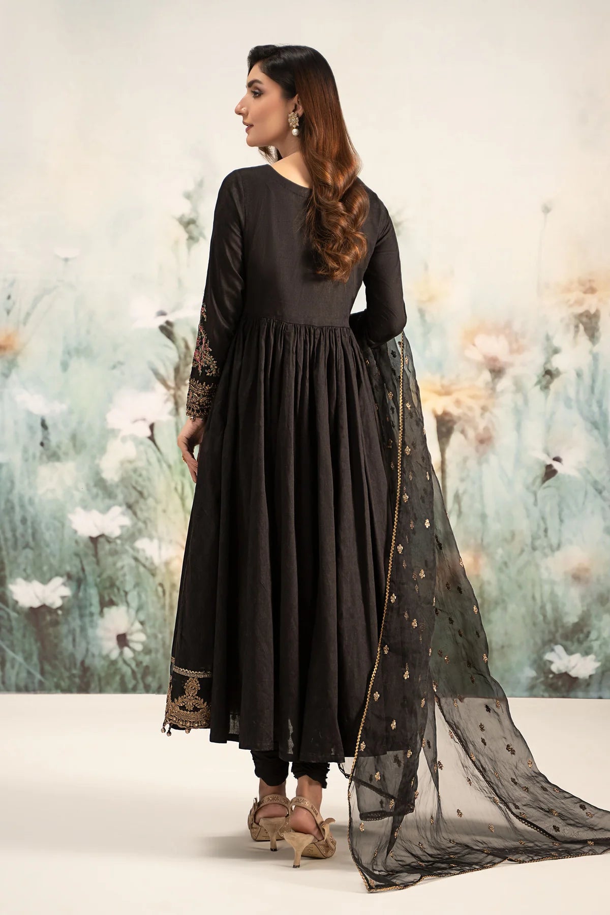 Maria B 3Pc Embroidered Jacquard Lawn Suit DW-EF25-43 gulbuy.com