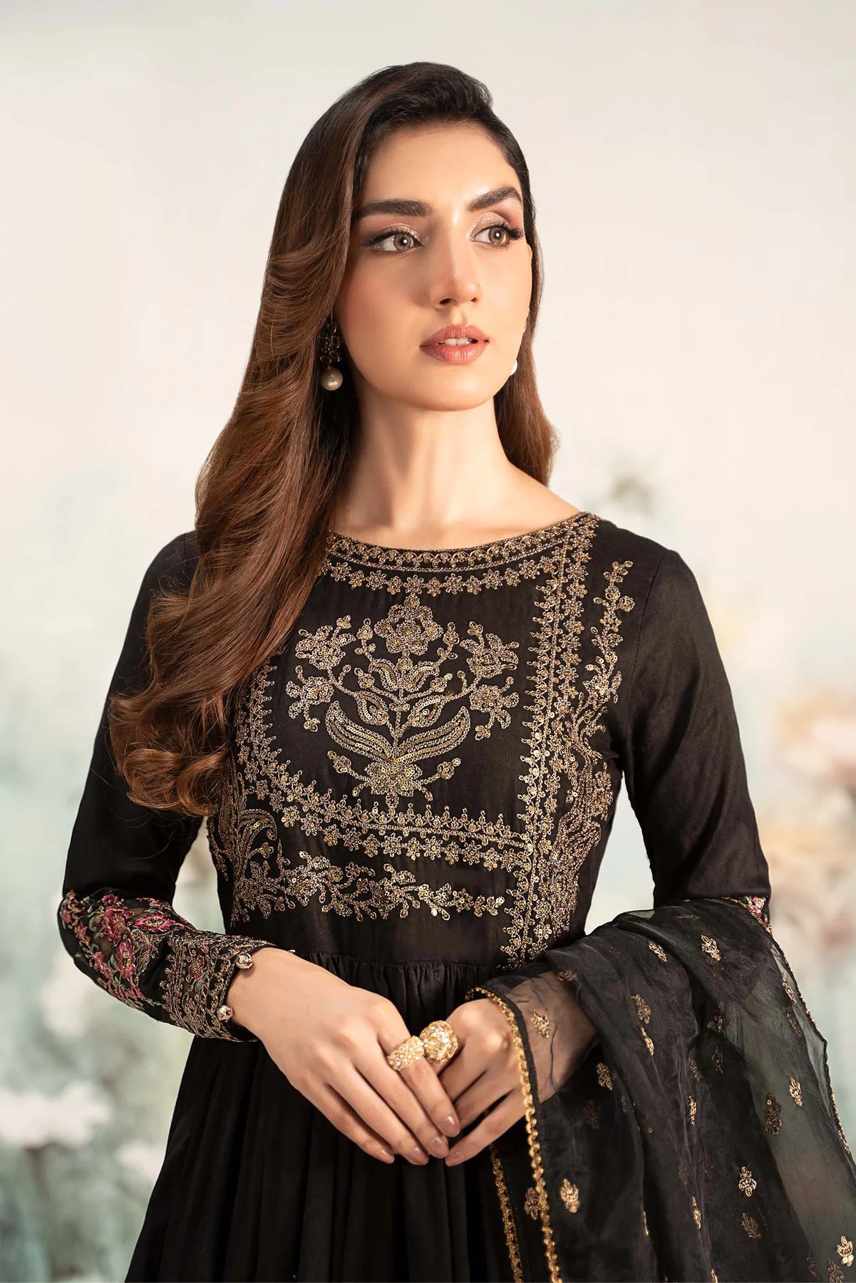 Maria B 3Pc Embroidered Jacquard Lawn Suit DW-EF25-43 gulbuy.com