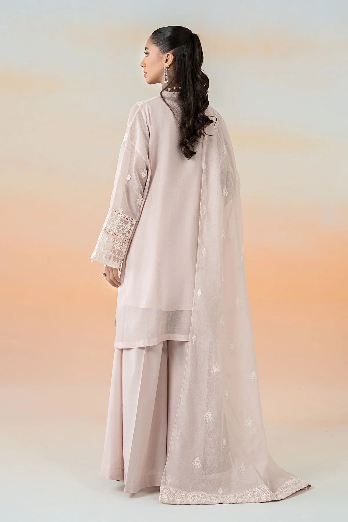 Maria B 3Pc Embroidered Cotton Net Suit DW-EF25-92 gulbuy.com