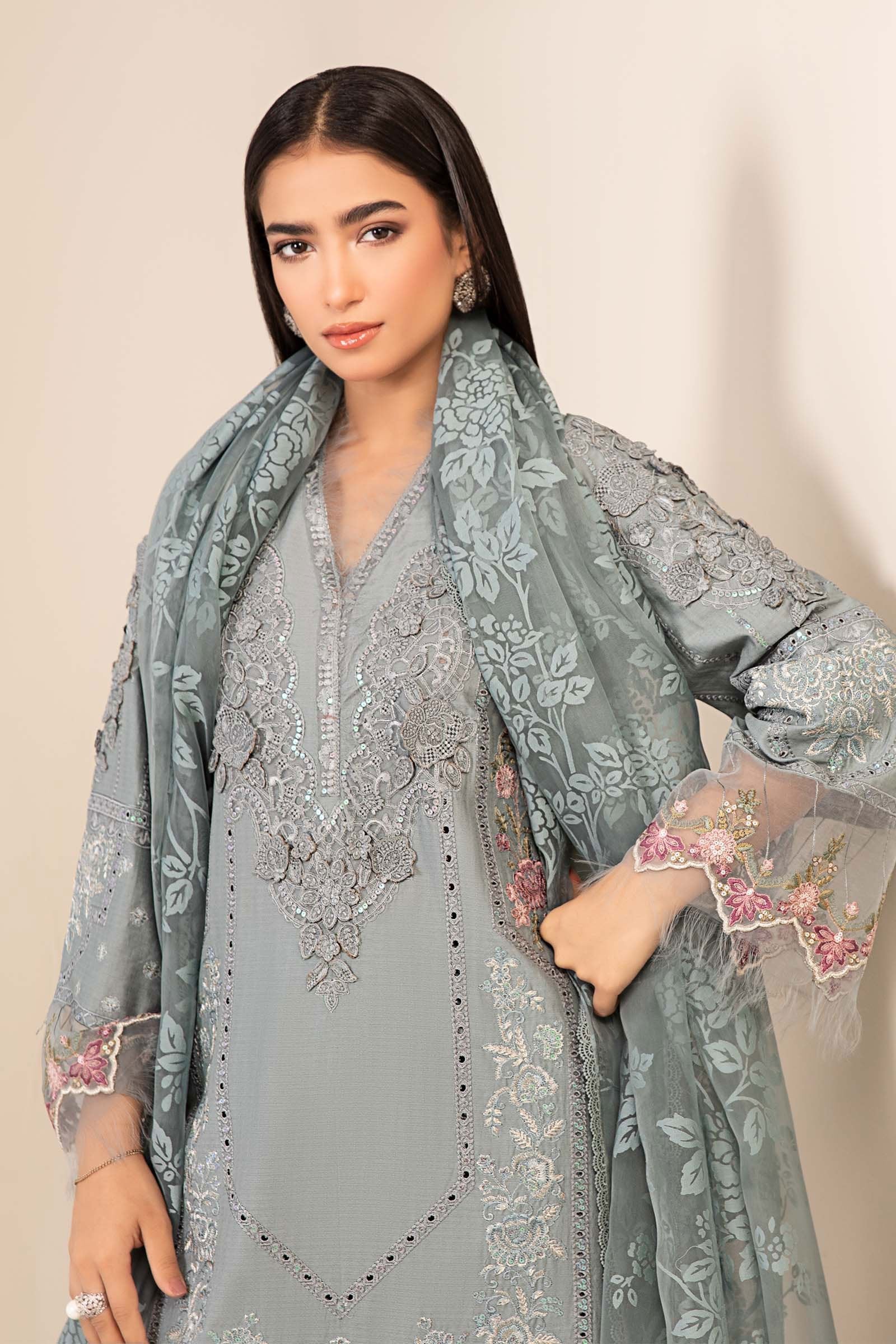 Maria B 3Pc Embroidered Law Suit DW-EA25-16 gulbuy.com