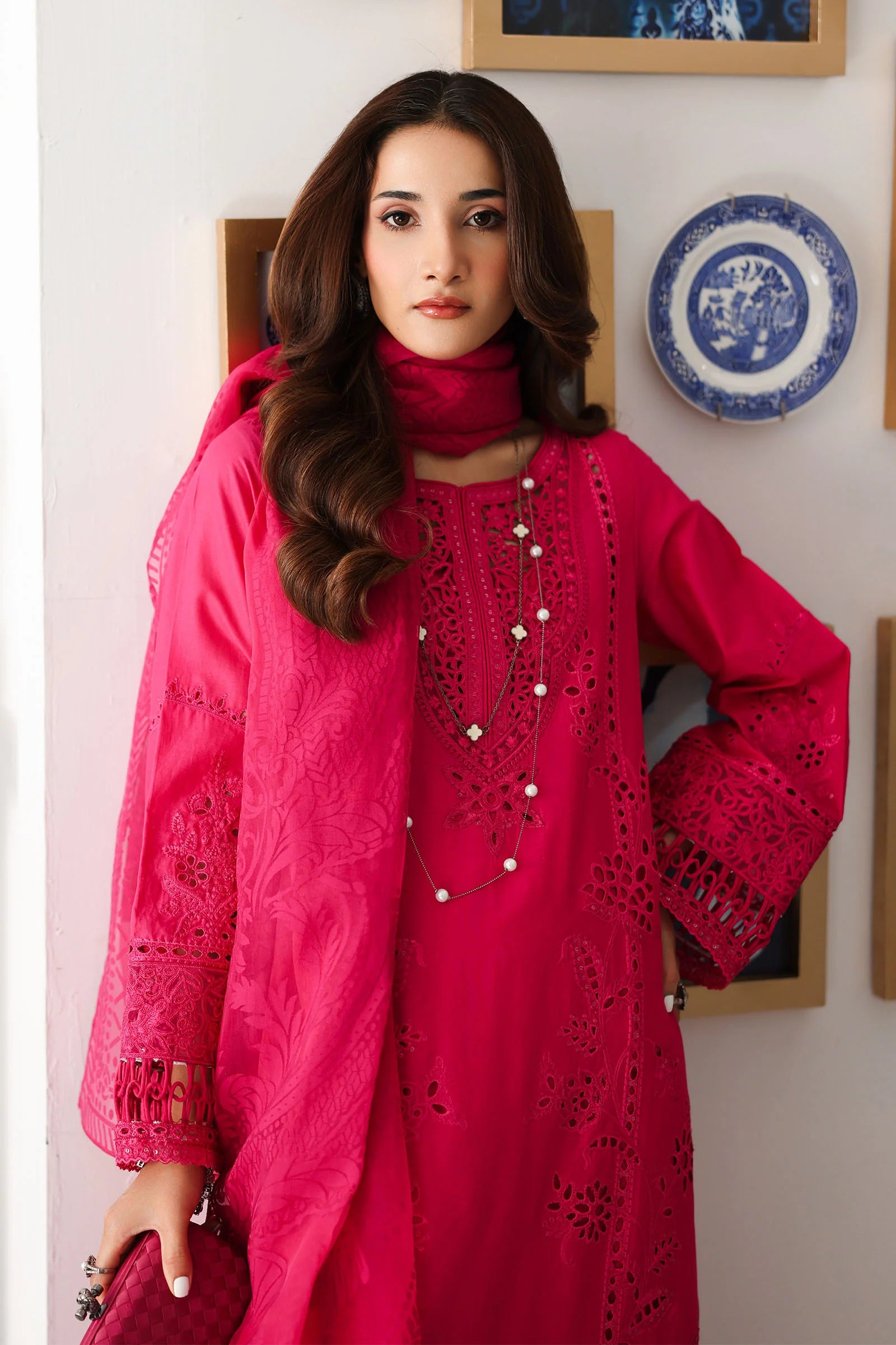 Maria B 3Pc Embroidered Lawn Suit DW-EA25-74-Pink gulbuy.com