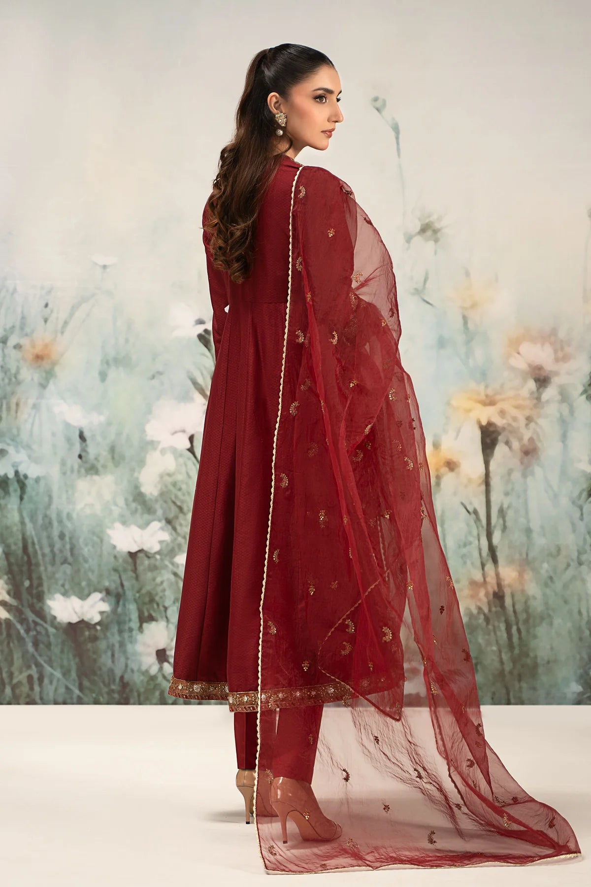 Maria B 3Pc Embroidered Lawn Suit DW-EF25-40 gulbuy.com