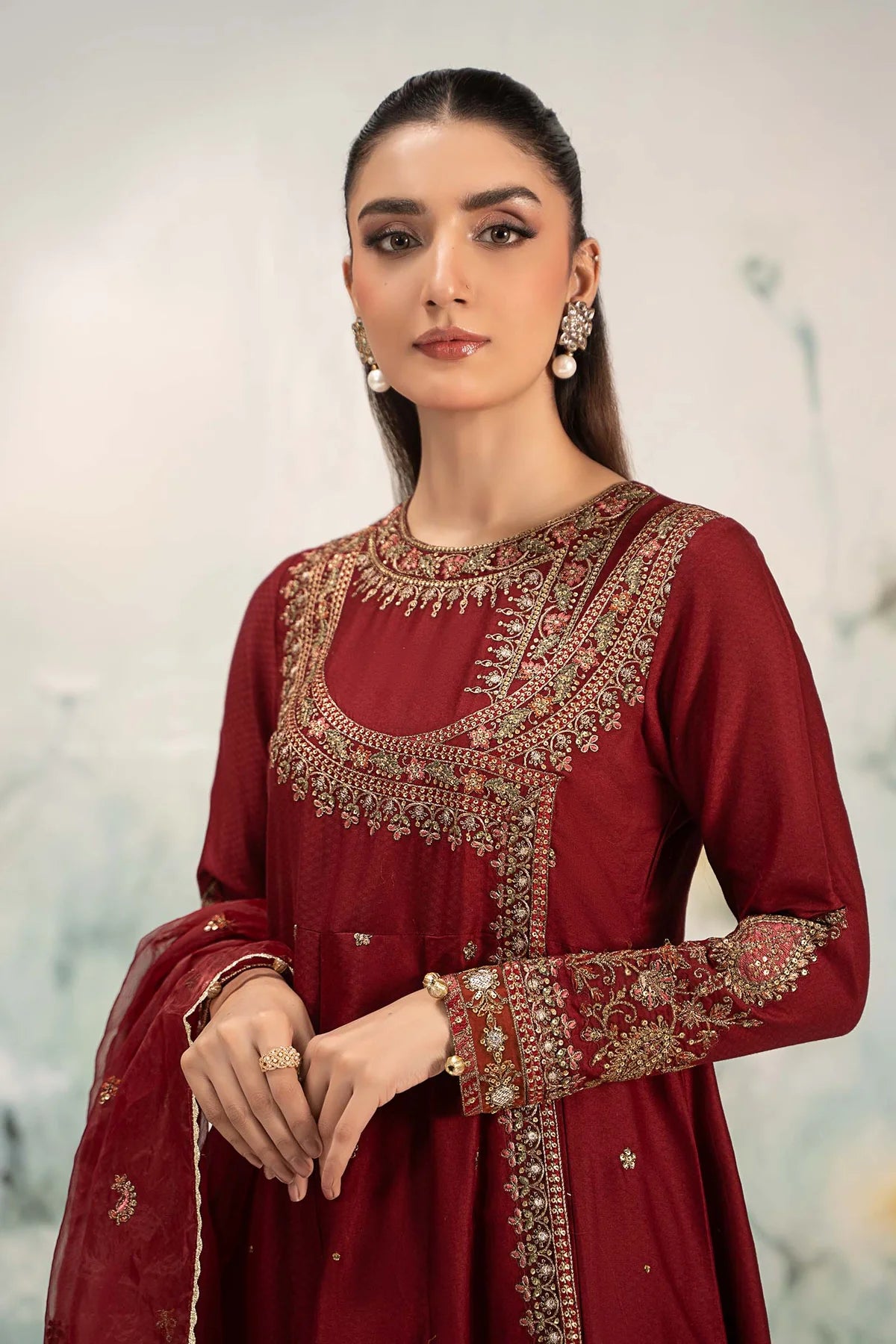 Maria B 3Pc Embroidered Lawn Suit DW-EF25-40 gulbuy.com