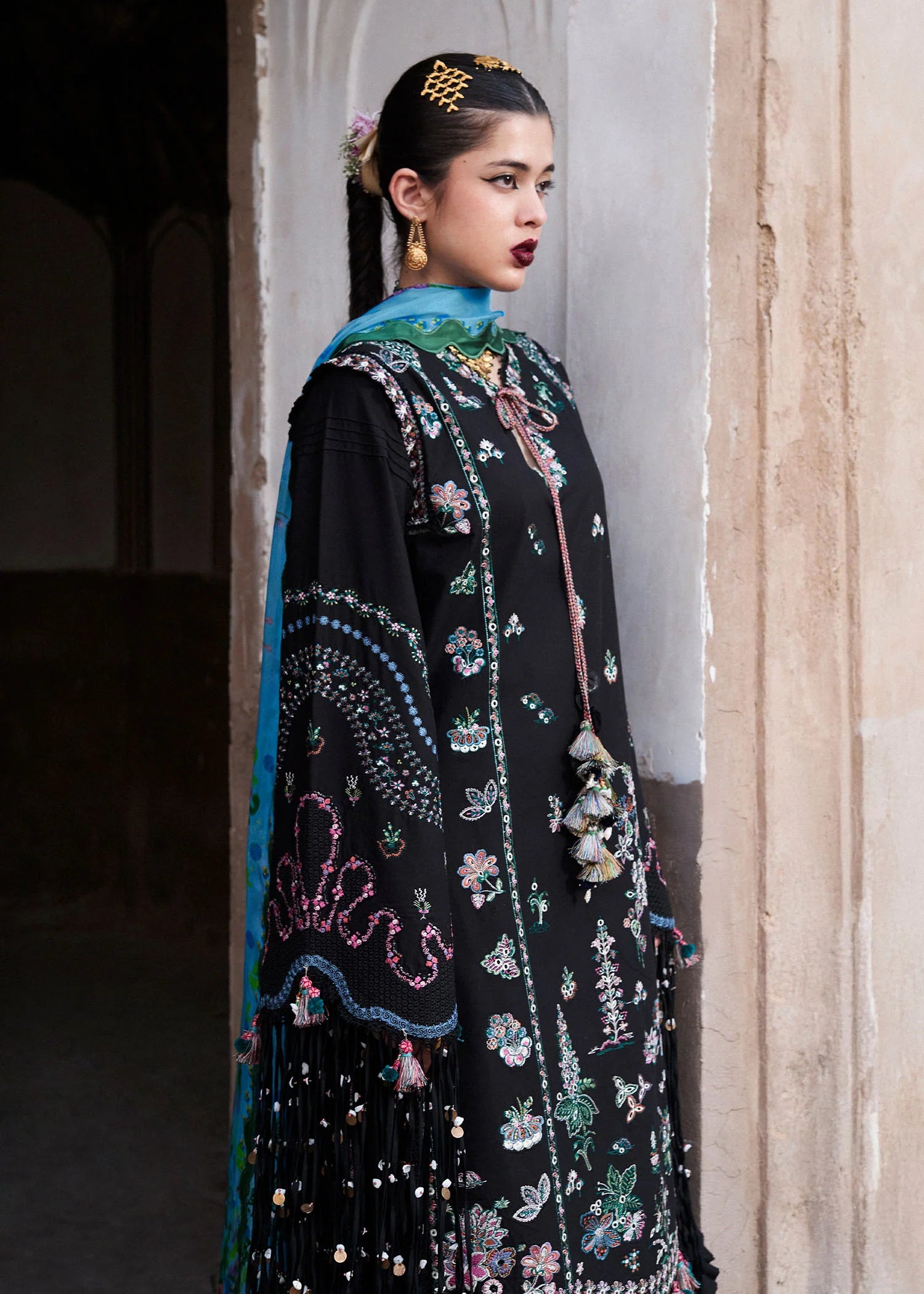 Hussain Rehar 3Pc Embroidered Lawn Suit Arzo gulbuy.com