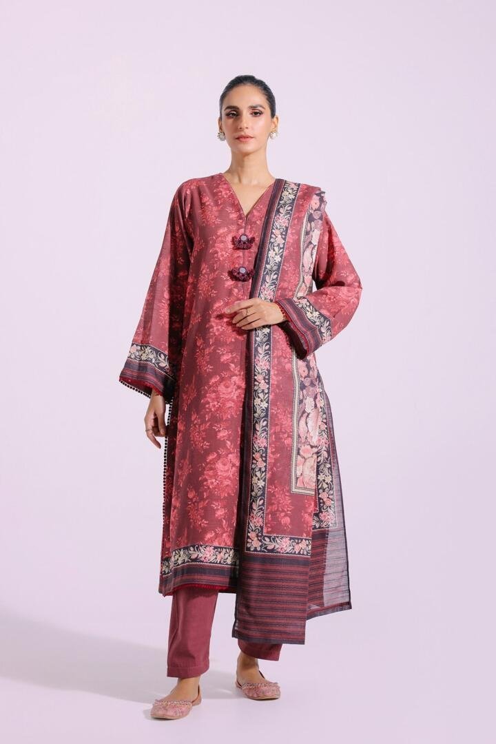 Ethnic 3 Piece Printed Khaddar Suit (E0280/202/317)
