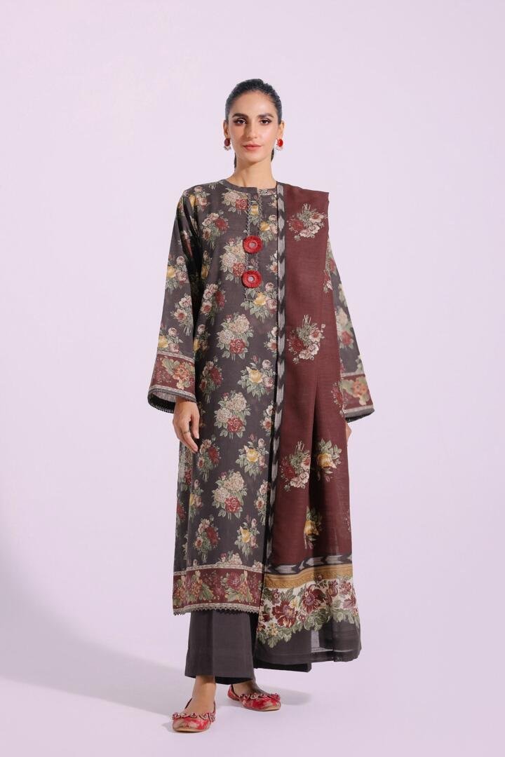 Ethnic 3 Piece Printed Khaddar Suit (E0289/202/116)