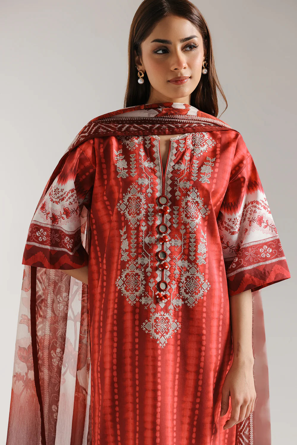 Ethnc 3Pc Embroidered Lawn Suit E0599/203/416 gulbuy.com