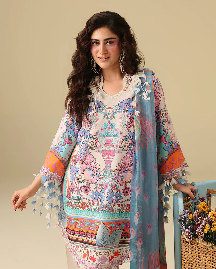 Mushq 3Pc  Printed Lawn Suit Eden Whisper