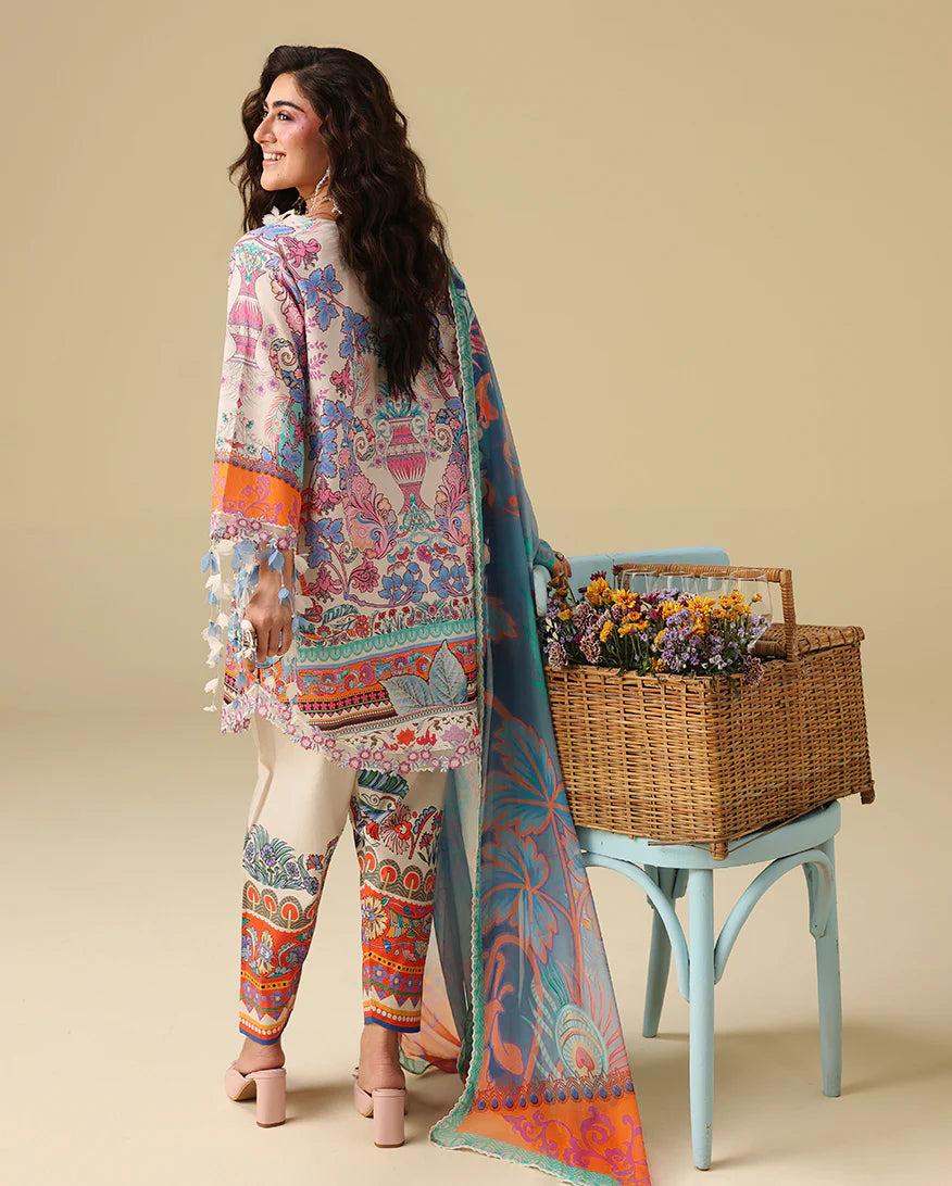 Mushq 3Pc  Printed Lawn Suit Eden Whisper