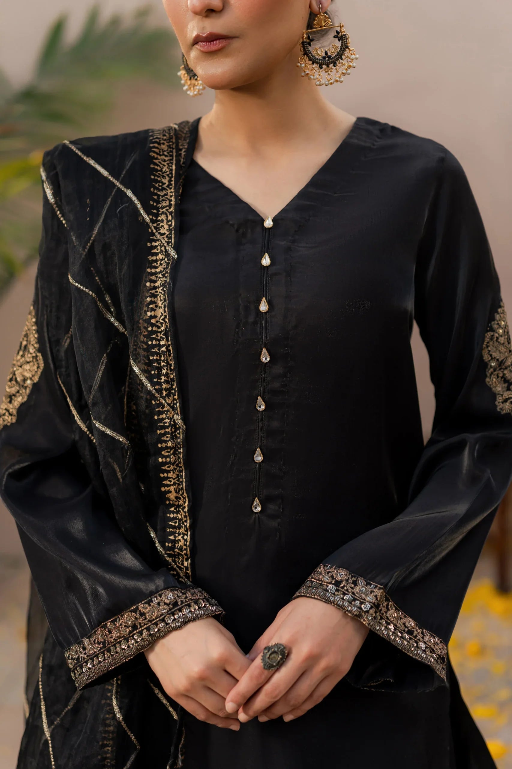Kastoor 3Pc Embroidered Silk Suit EF-313 gulbuy.com