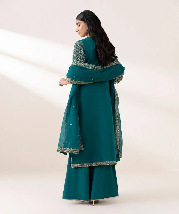 Sapphire 3Pc Embroidered Raw Silk Suit F3PEBTQW2513 gulbuy.com