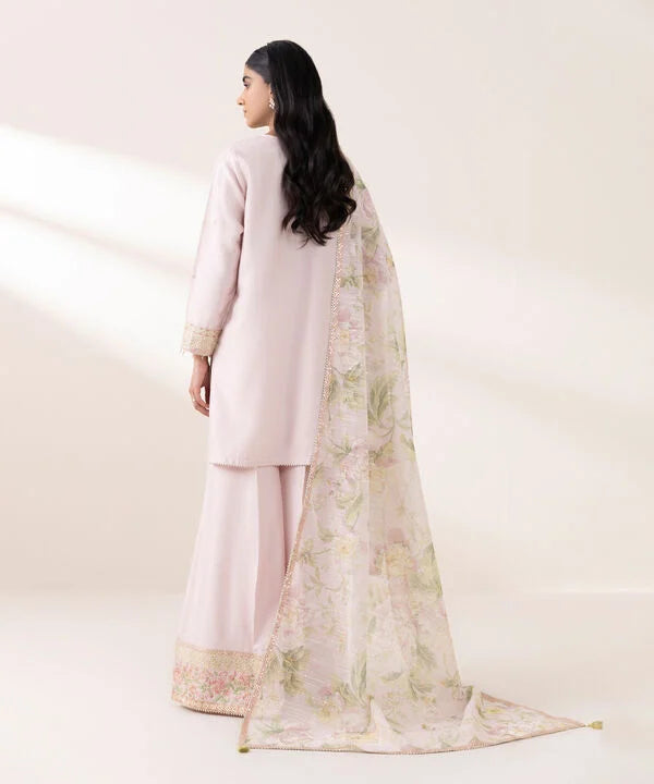 Sapphire 3Pc Embroidered Raw Silk Suit F3SFLX25V313 gulbuy.com