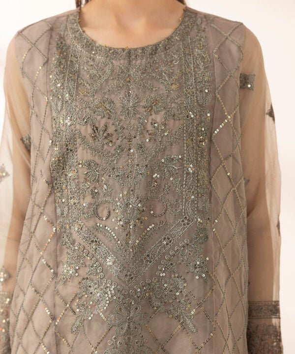 Sapphire 3Pc Embroidered Raw Silk Suit F3SFLXS25V11-SML-999 gulbuy.com