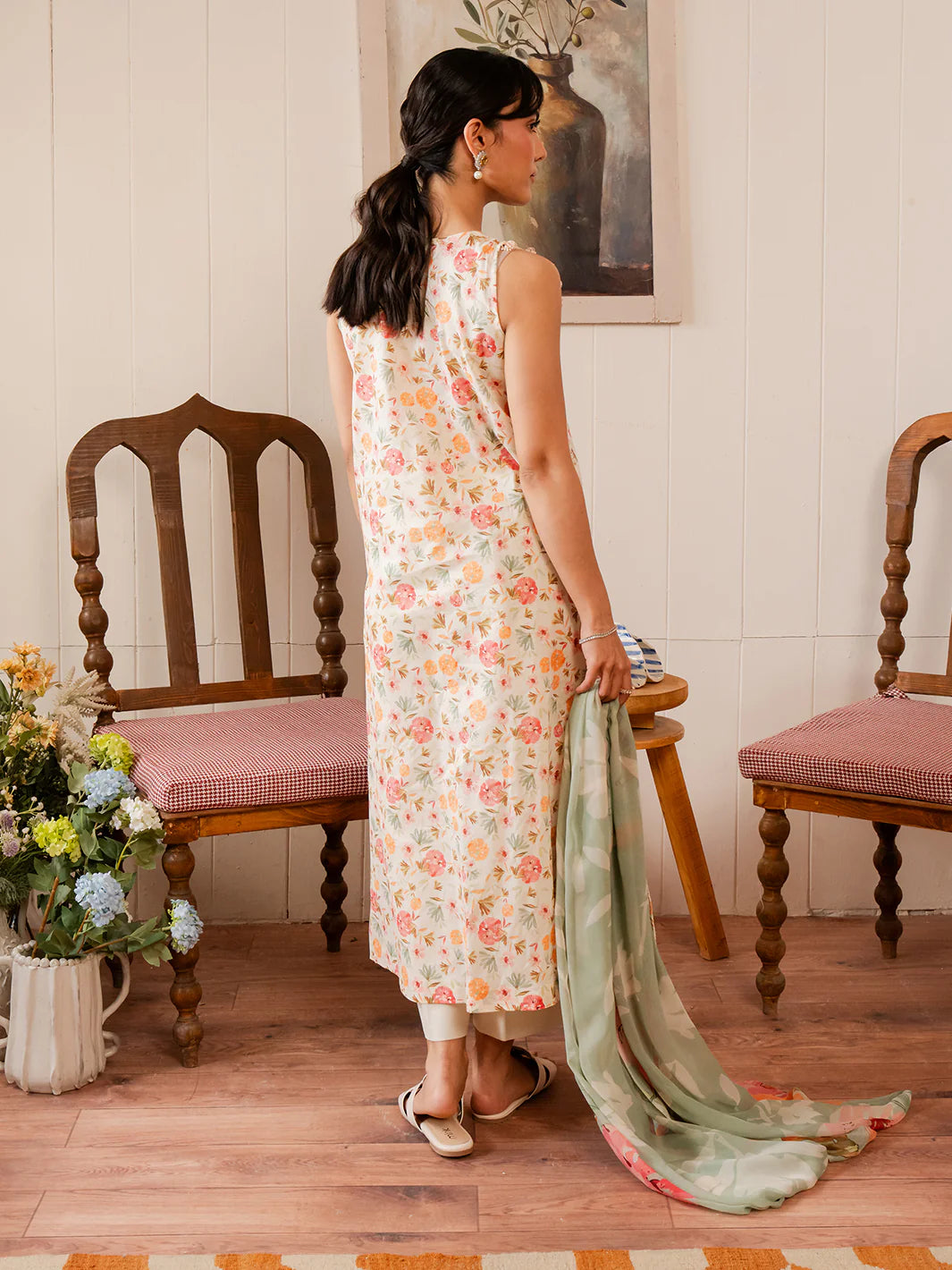 Izel 3Pc Embroidered Cotton Suit FLORA (B) gulbuy.com