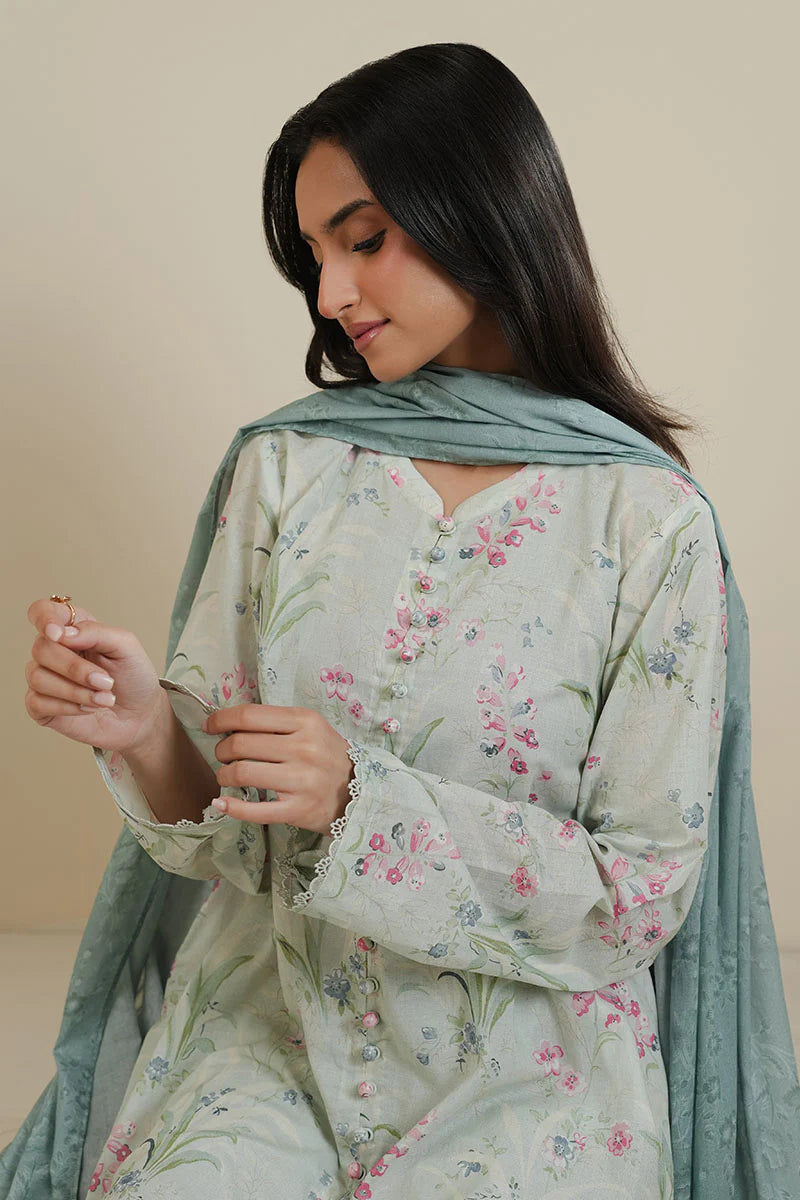 Cross Stitch 3Pc Printed Lawn Suit FLORAL GLINT gulbuy.com