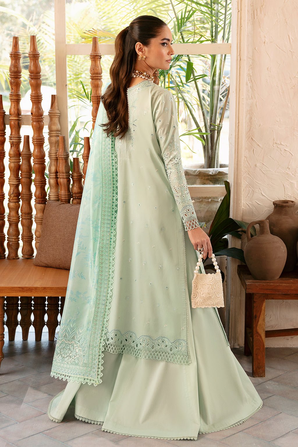 AFROZEH 3PC EMBROIDERED LAWN SUIT (667-Willow) gulbuy.com