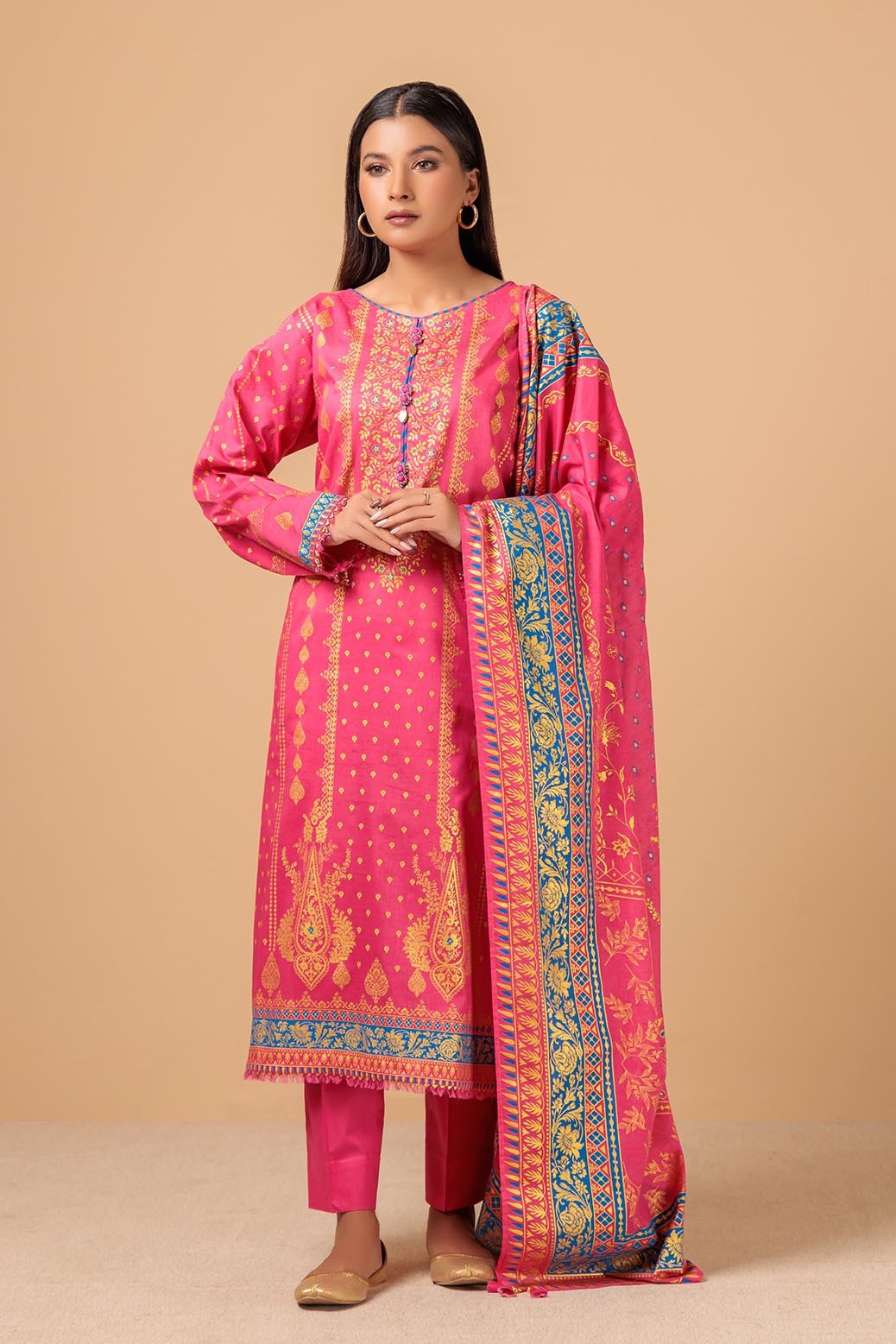 BONANZA SATRANGI 3PC PRINTED CAMBRIC SUIT (RSR233P49)