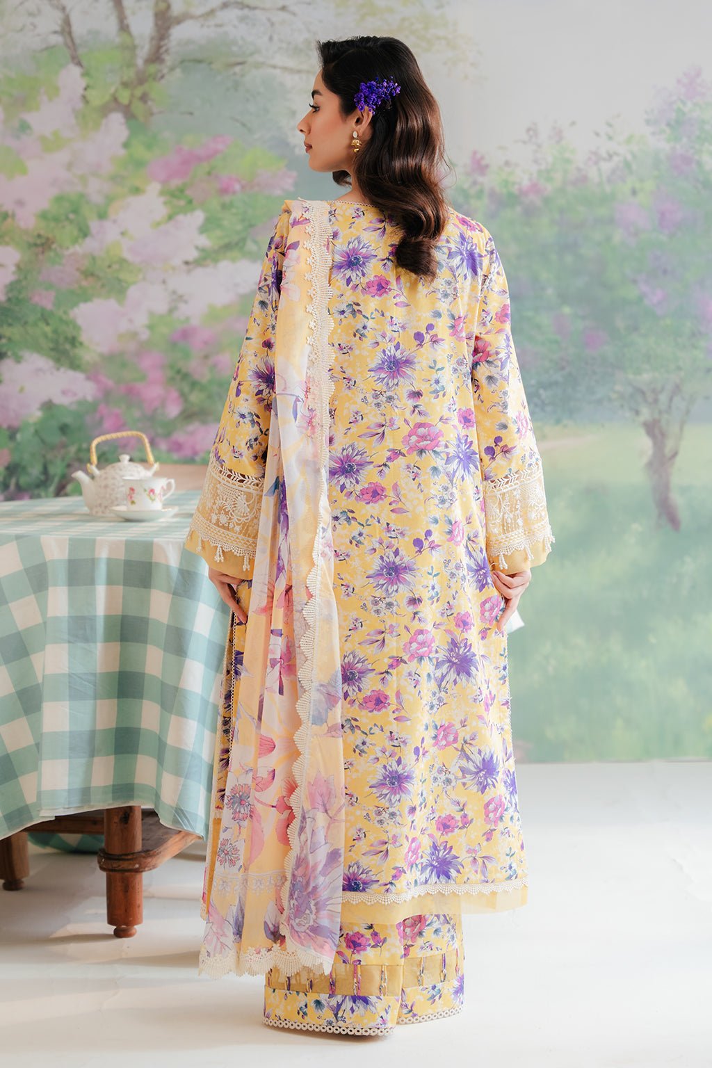 AFROZEH 3PC EMBROIDERED LAWN SUIT (631-Tuscany)