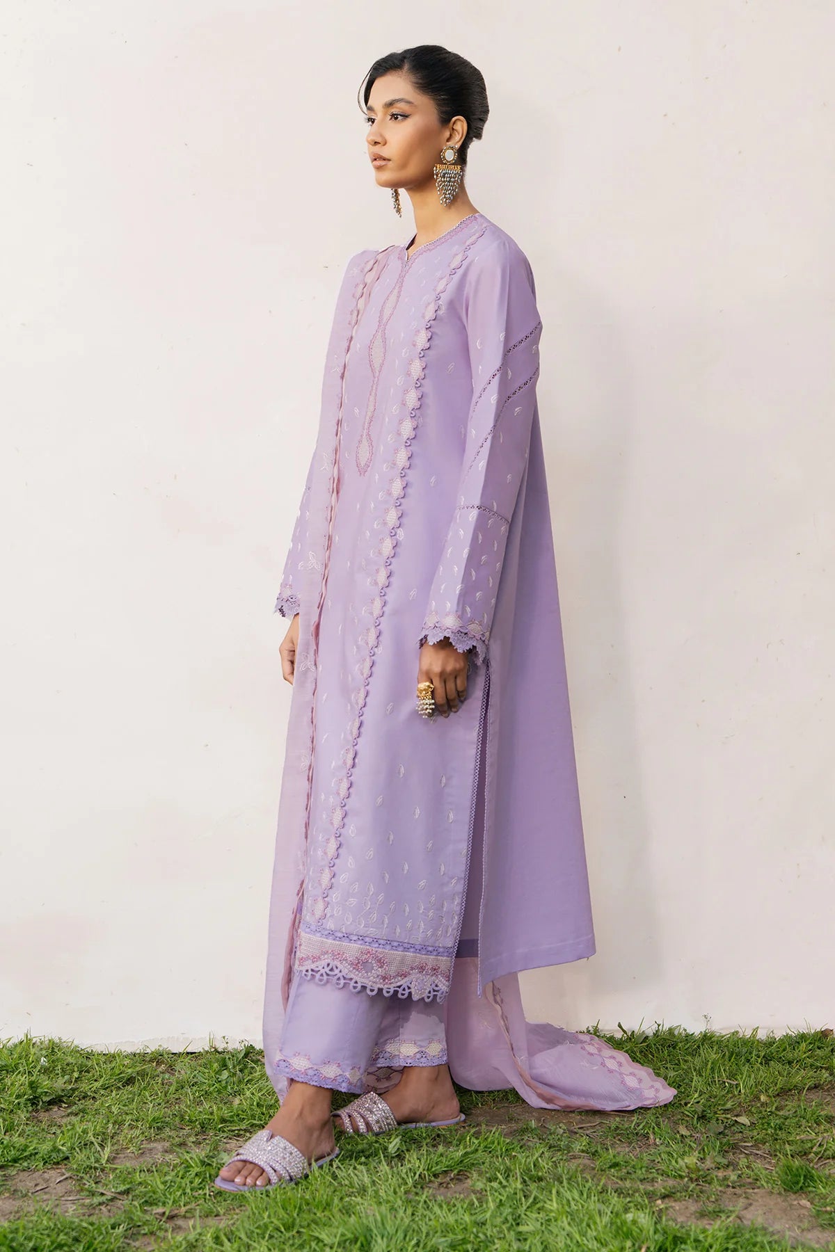 Ziva 3Pc Embroidered Lawn Suit Bella gulbuy.com