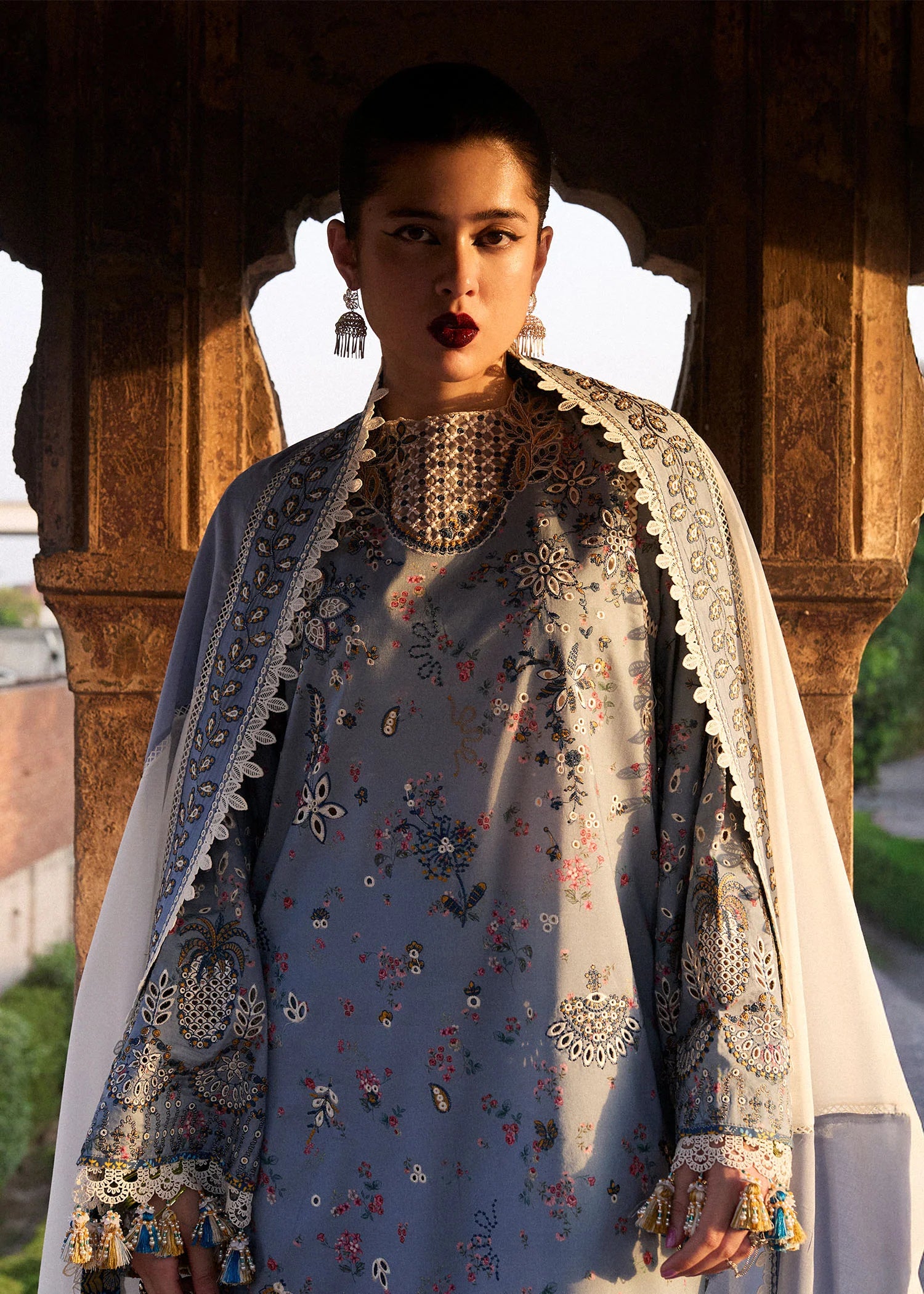 Hussain Rehar 3Pc Embroidered Lawn Suit Fira gulbuy.com
