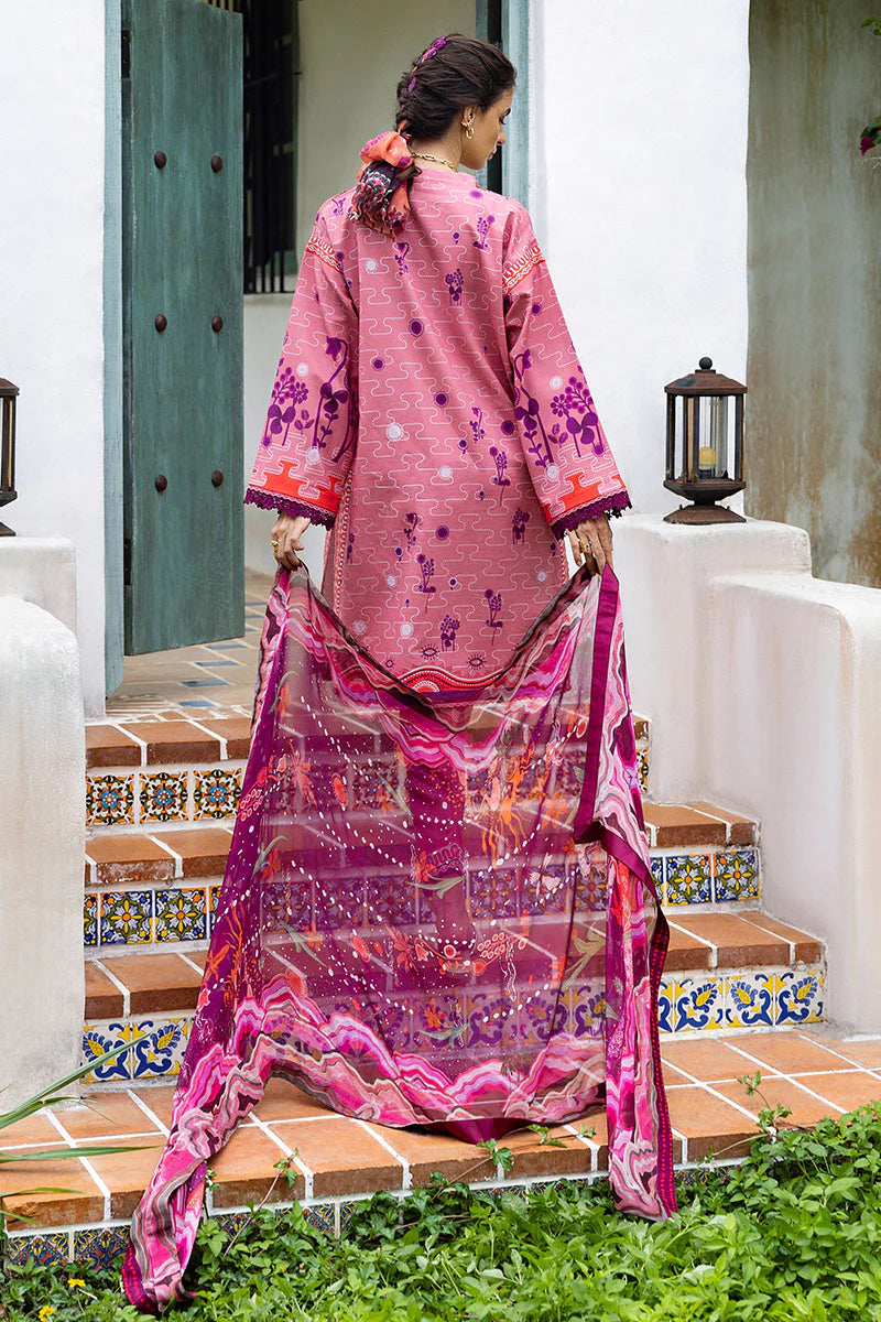 Mushq 3Pc Printed cambric Suit Coral Mar gulbuy.com
