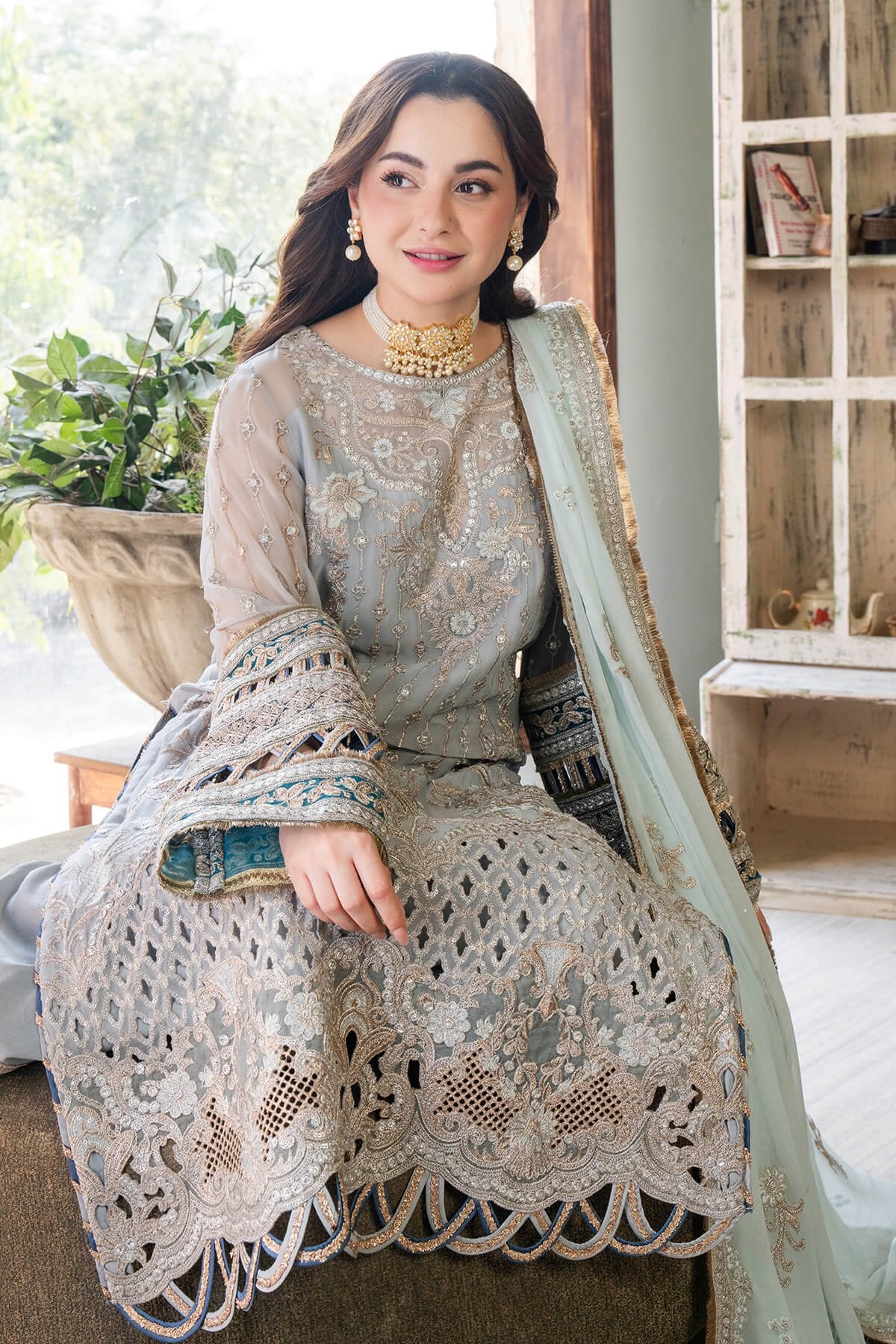 Imrozia 3Pc Embroidered Chiffon Suit I-190 Rumman gulbuy.com