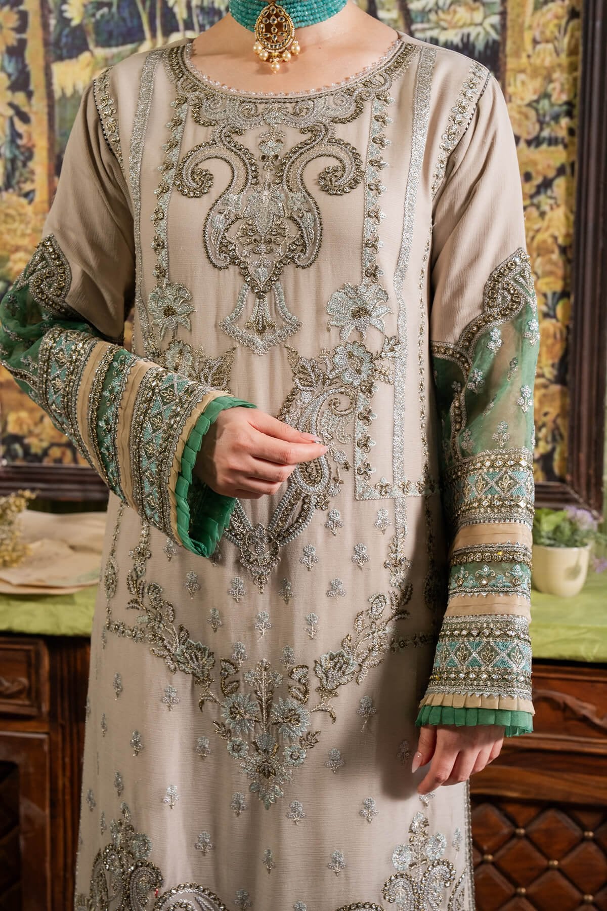Imrozia 3Pc Embroidered Chiffon Suit I-198 Beena gulbuy.com