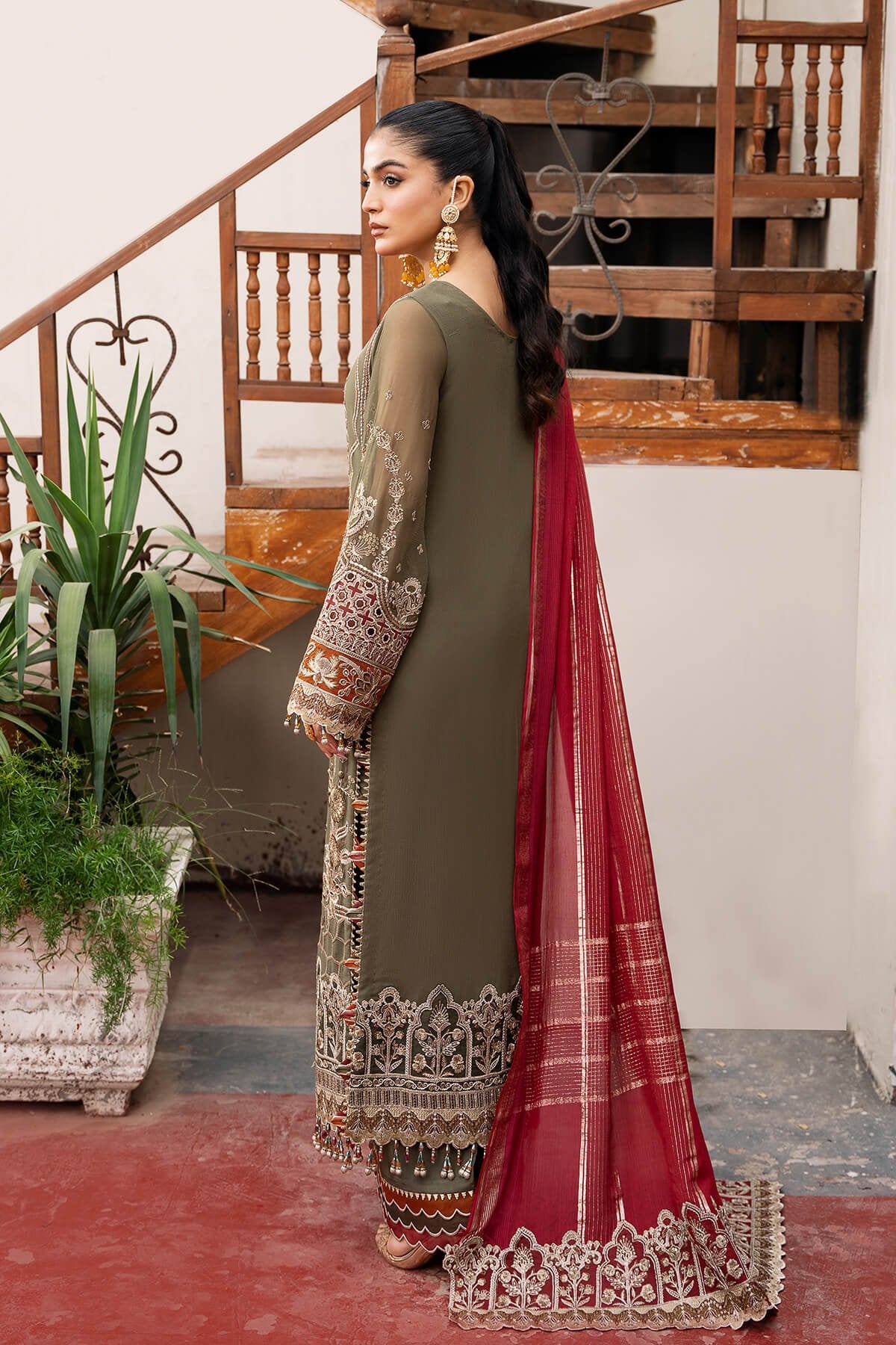 Imrozia 3Pc Embroidered Chiffon Suit I-214 Chaandni gulbuy.com