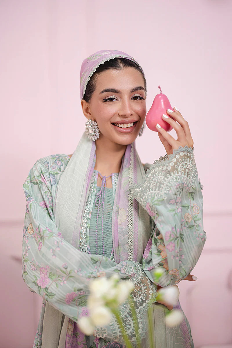 Qalamkar 3Pc Printed Lawn Suit EM-05 (B) gulbuy.com