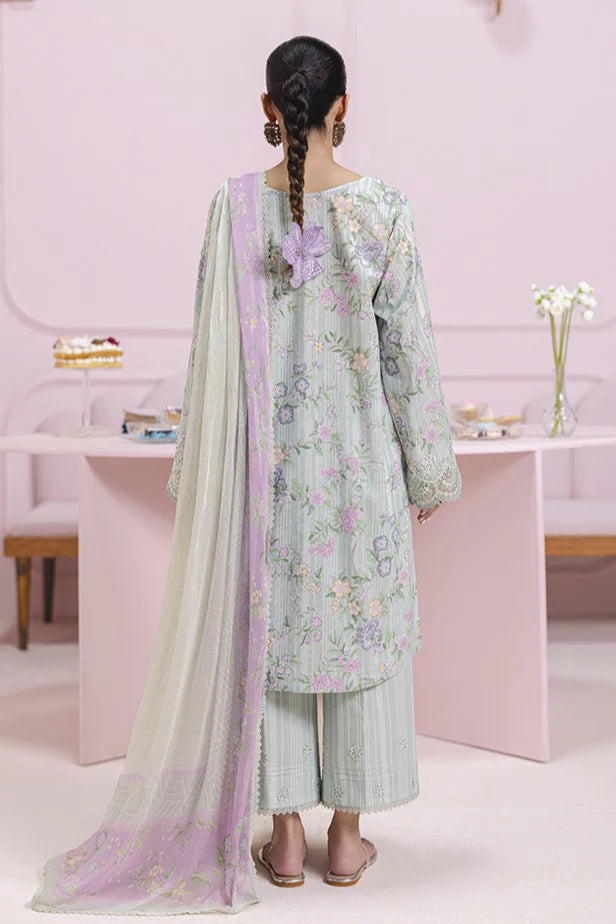 Qalamkar 3Pc Printed Lawn Suit EM-05 (B) gulbuy.com
