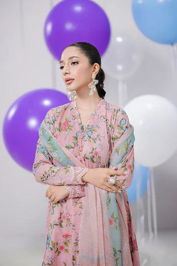 Qalamkar 3Pc Printed Lawn Suit EM-05 (A) gulbuy.com