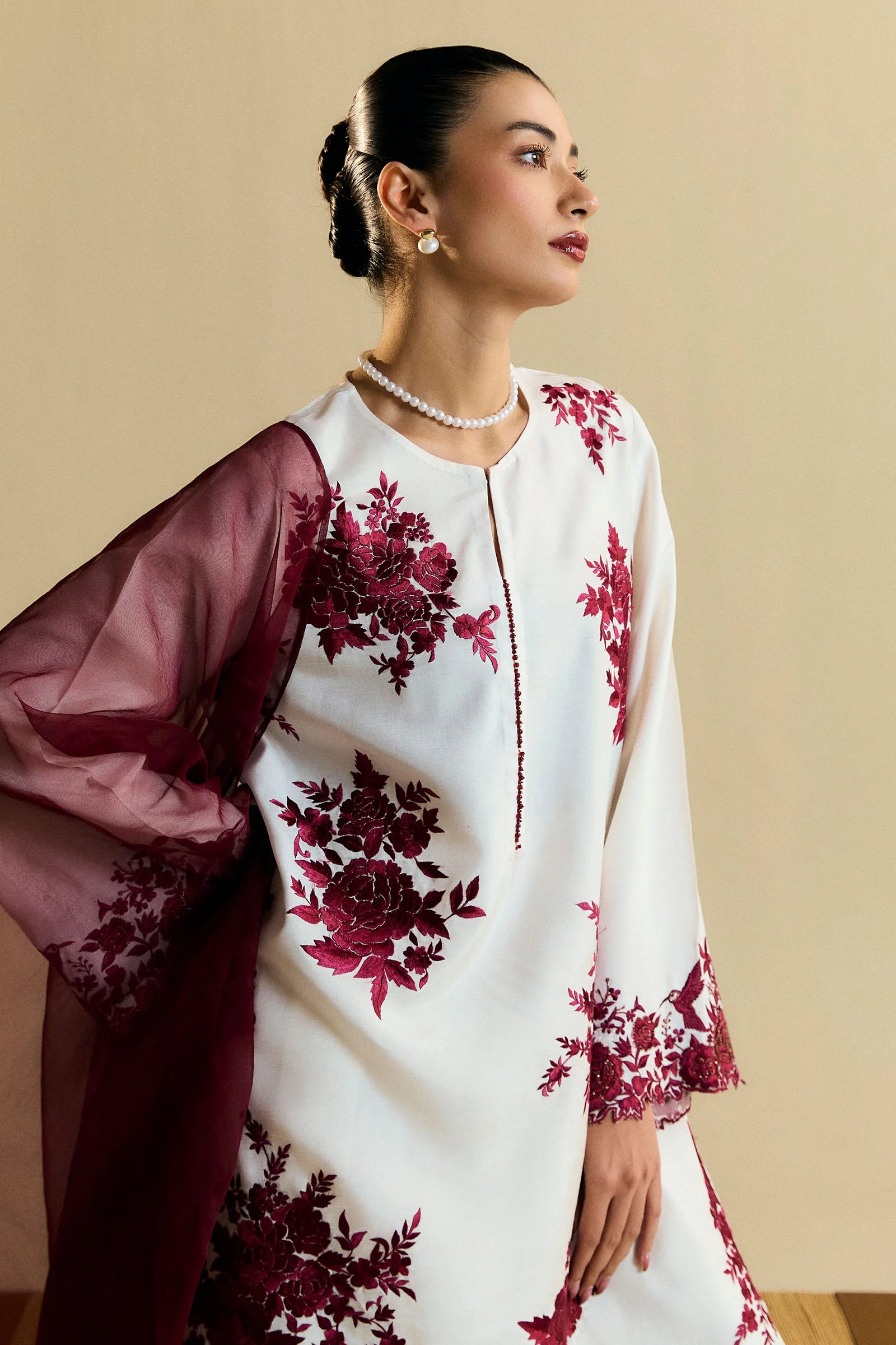 Zara Shahjahan 3Pc Embroidered Raw Silk Suit ZR25F0211 gulbuy.com