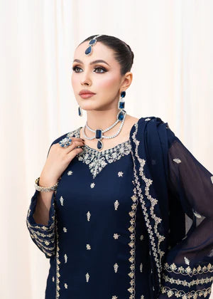 Agha jaan 3Pc Embroidered Chiffon Suit SHAHBANO gulbuy.com