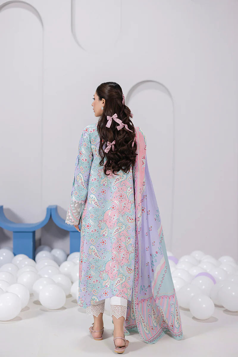 Qalamkar 3Pc Printed Lawn Suit EM-03 (A) gulbuy.com