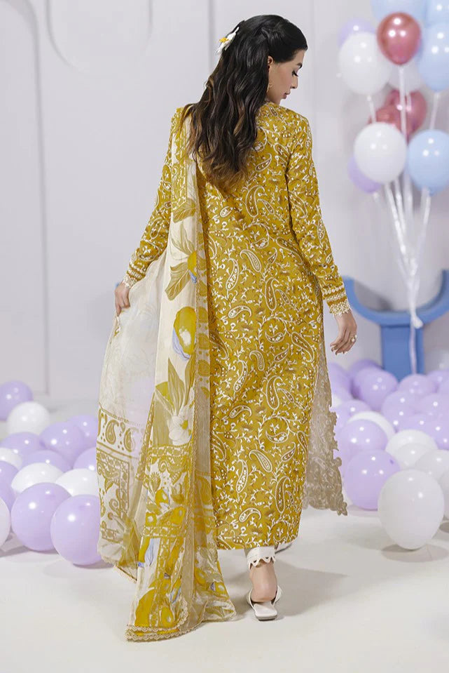 Qalamkar 3Pc Printed Lawn Suit EM-10 (B) gulbuy.com